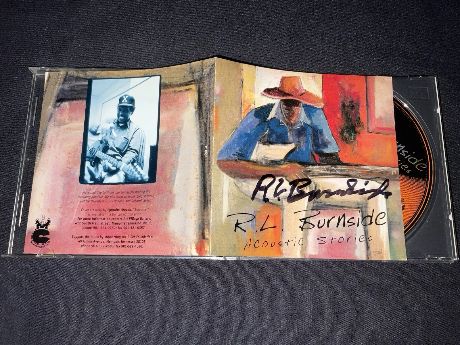 R.L.Burnside Signed Acoustic Stories Cd Cover Mint Rare, image 3