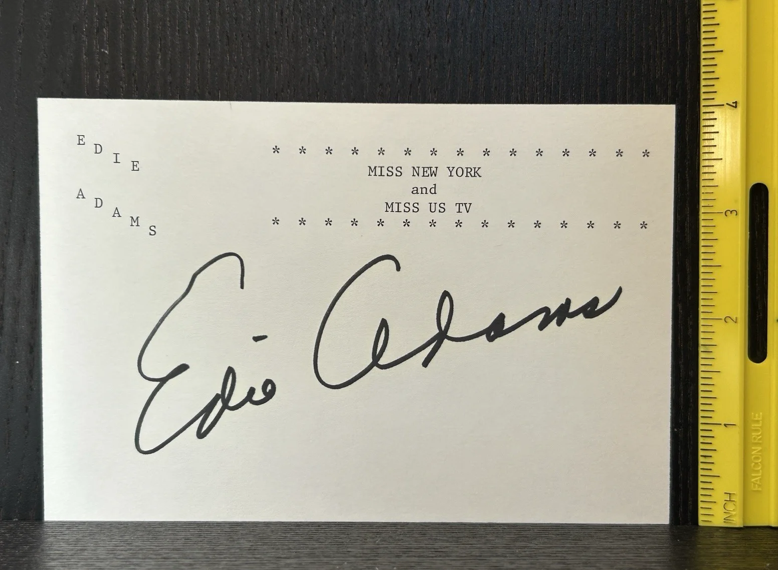 Edie Adams — EDIE ADAMS SIGNED CARD Star Actress Autograph LOVER COME BACK, THE APARTMENT, image 2
