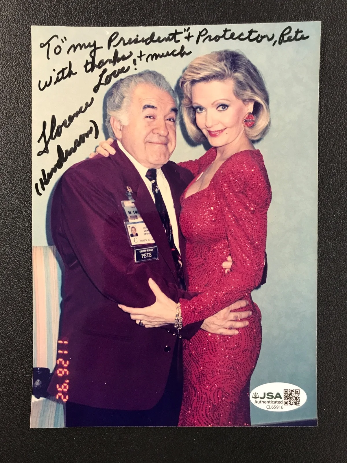 Florence Henderson — Florence Henderson Actress/Singer Signed Color Photo JSA "To 'my president'...", изображение 2