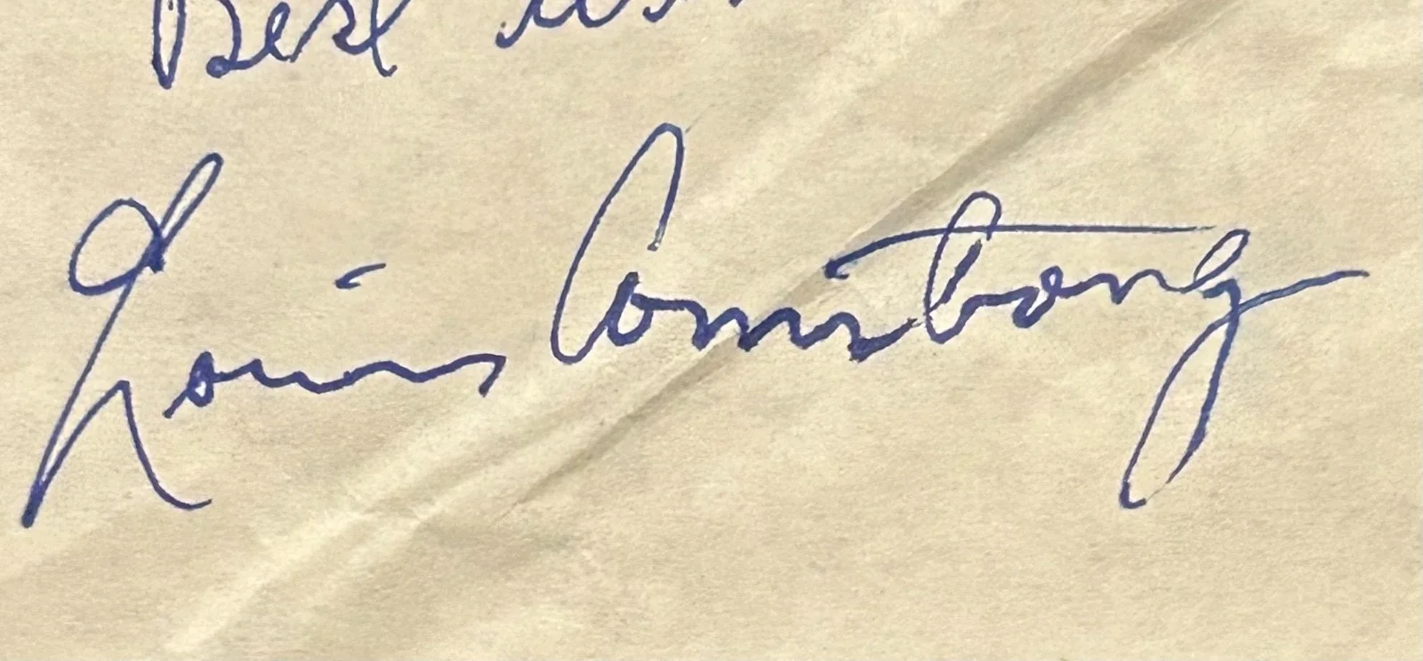 Louis Armstrong Satchmo Vintage Signed Cut Page Jazz Legend, image 5