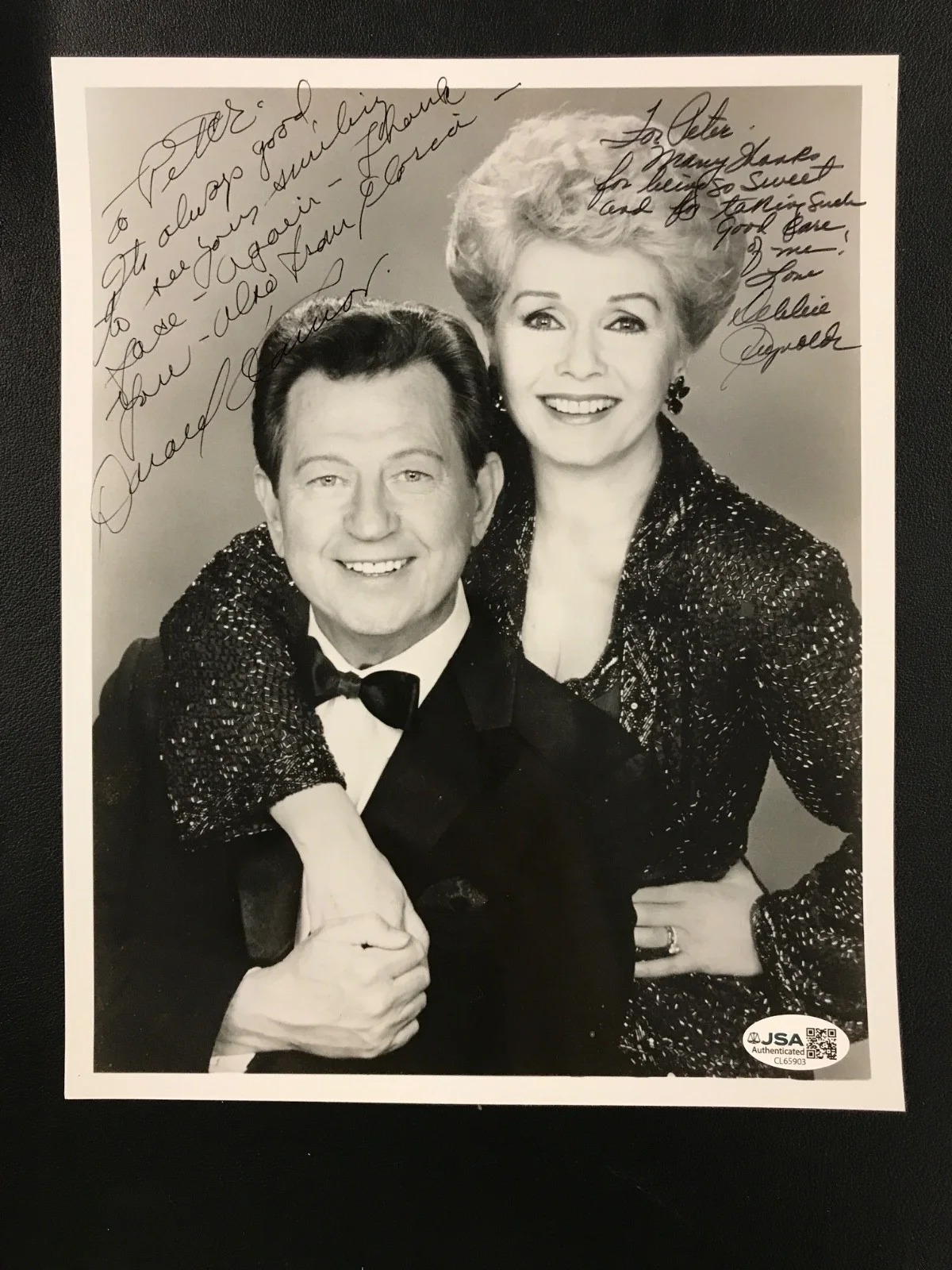 Debbie Reynolds, Donald O’Connor — Debbie Reynolds & Donald O'Connor Signed Photo JSA Singin' in the Rain Inscribed, изображение 2