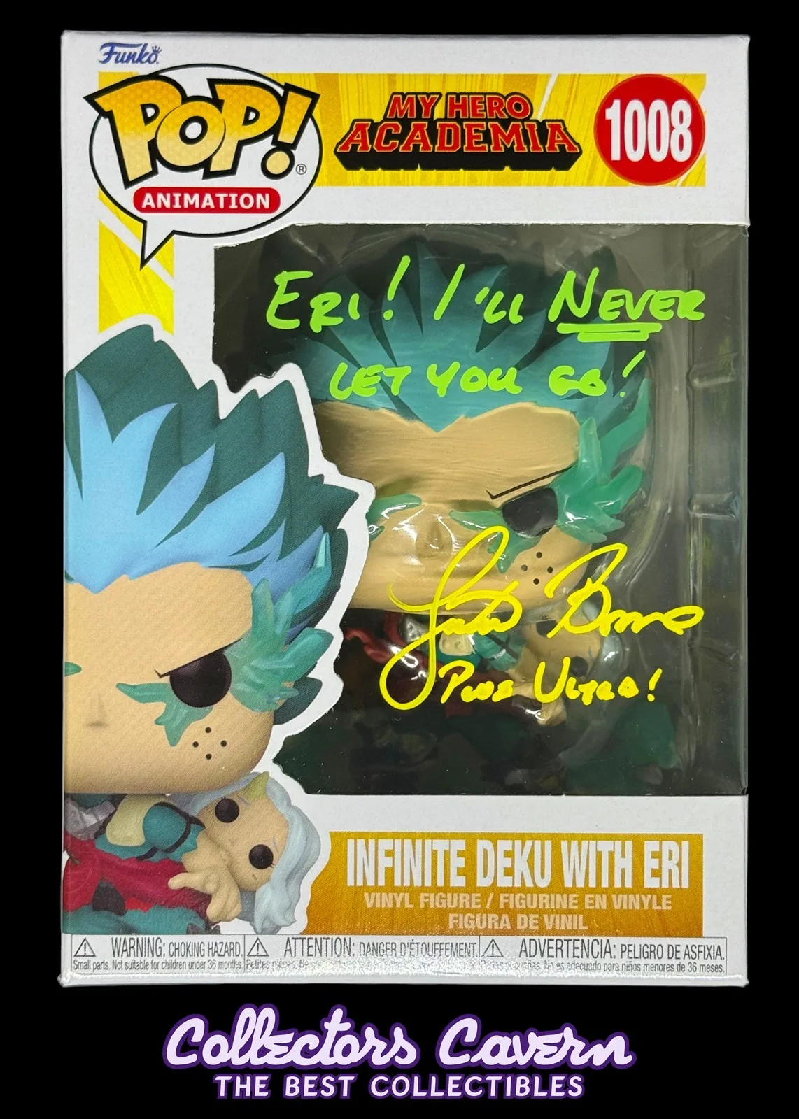Justin Briner, Emily Neves — Justin Briner & Emily Neves Signed Funko POP My Hero Infinite Deku with Eri JSA, image 2