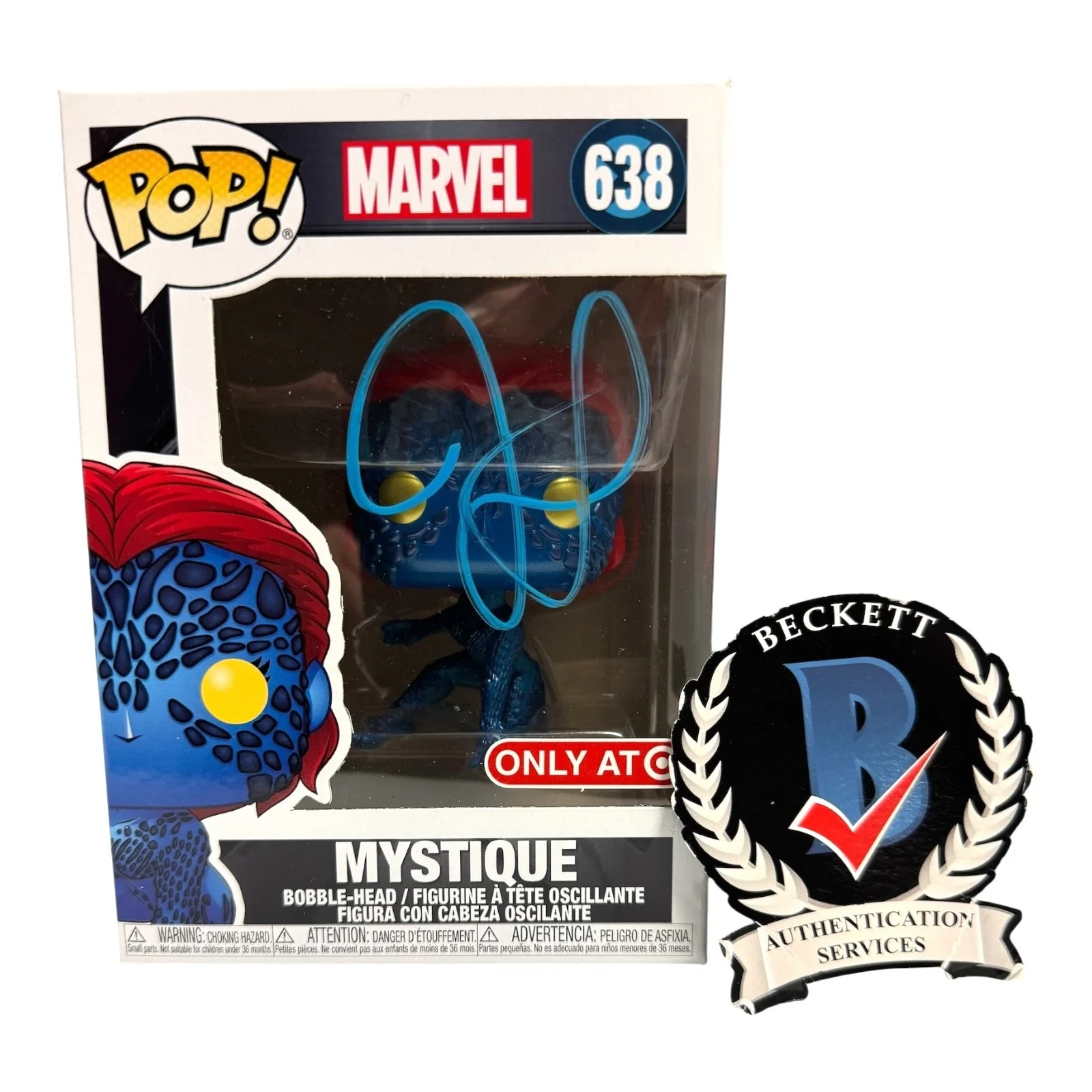 Jennifer Lawrence — Jennifer Lawrence Signed Autograph X-Men Funko Pop 638 Beckett BAS Mystique