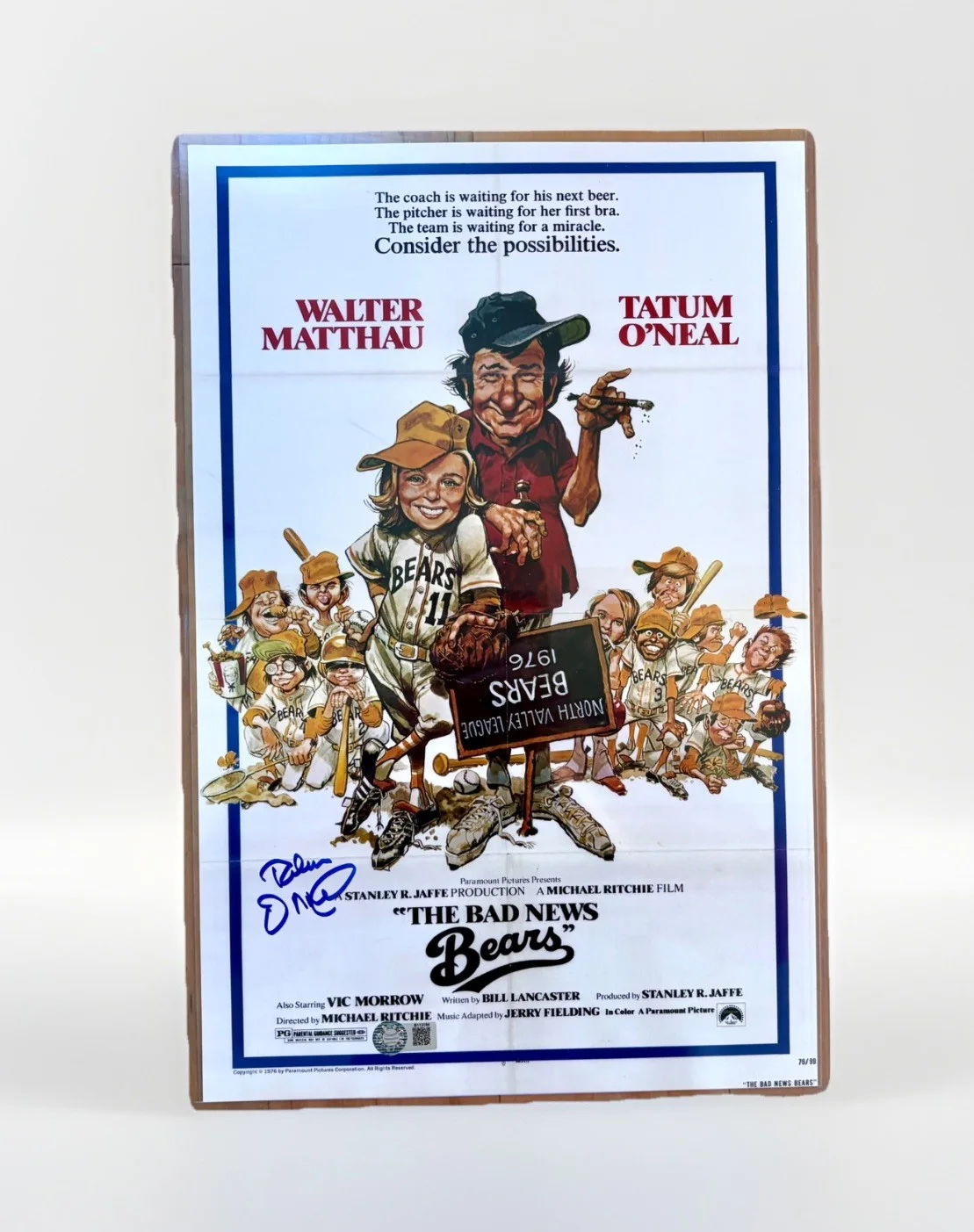 Websites — Tatum O'Neal Signed Bad News Bears 11x17 Movie Poster Photo, Schwartz COA