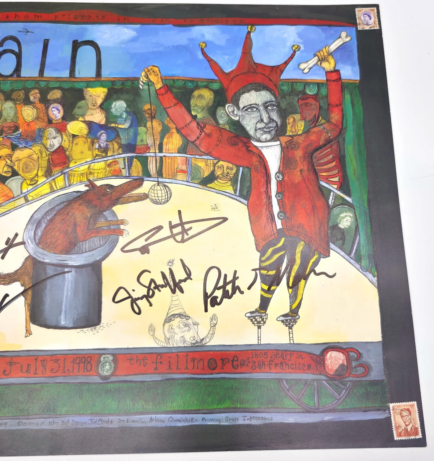 Band Members Signed Concert Poster TRAIN 1998 @ Fillmore wtih Naked Barbies, image 3