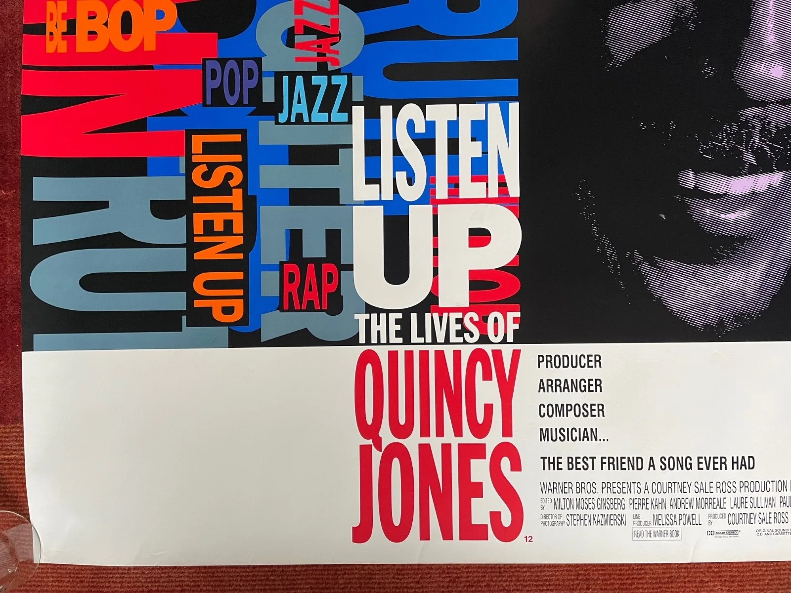 LISTEN UP: THE LIVES OF QUINCY JONES (1990) Original UK Quad Movie Poster RARE, изображение 4