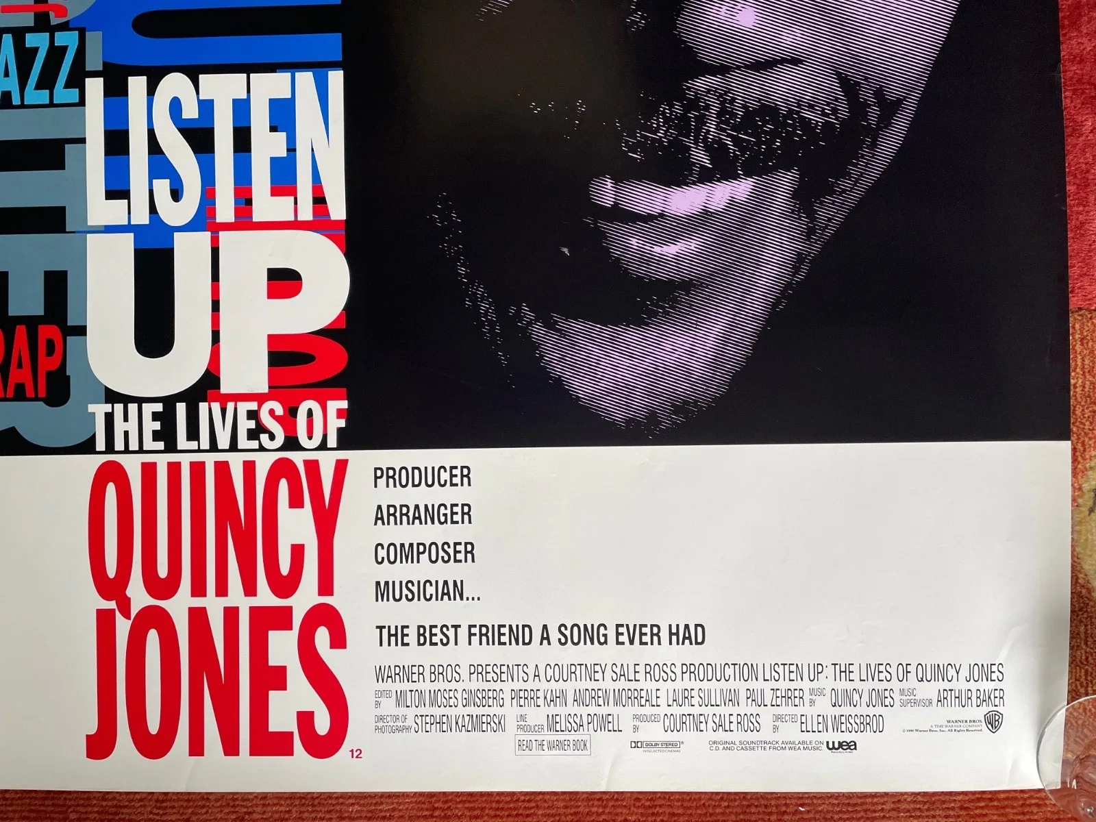 LISTEN UP: THE LIVES OF QUINCY JONES (1990) Original UK Quad Movie Poster RARE, изображение 5