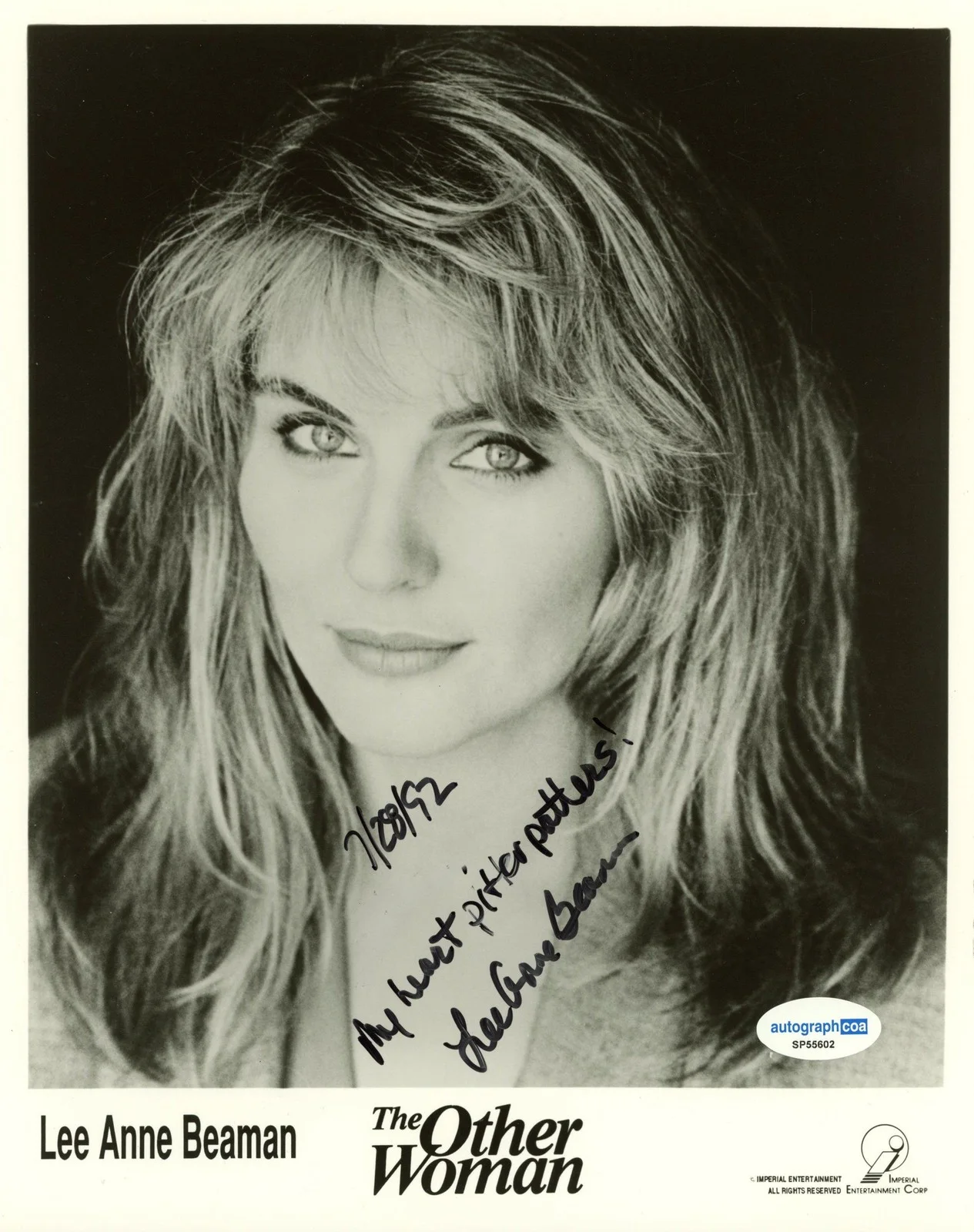 Lee Anne Beaman — Lee Anne Beaman "The Other Woman" AUTOGRAPH Signed 'Jessica' 8x10 Photo ACOA, изображение 2