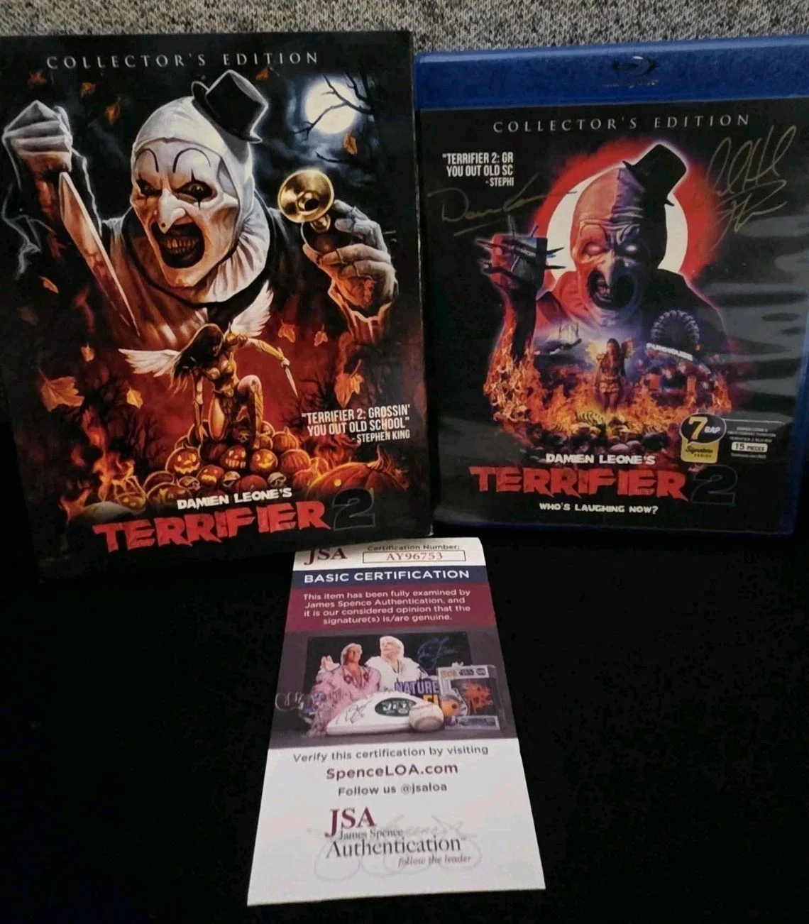 David Howard Thornton and Damen Leone — Terrifier 2 Signed Blu-ray Damen Leone/David Howard Thornton JSA/7bap LE 1/15!