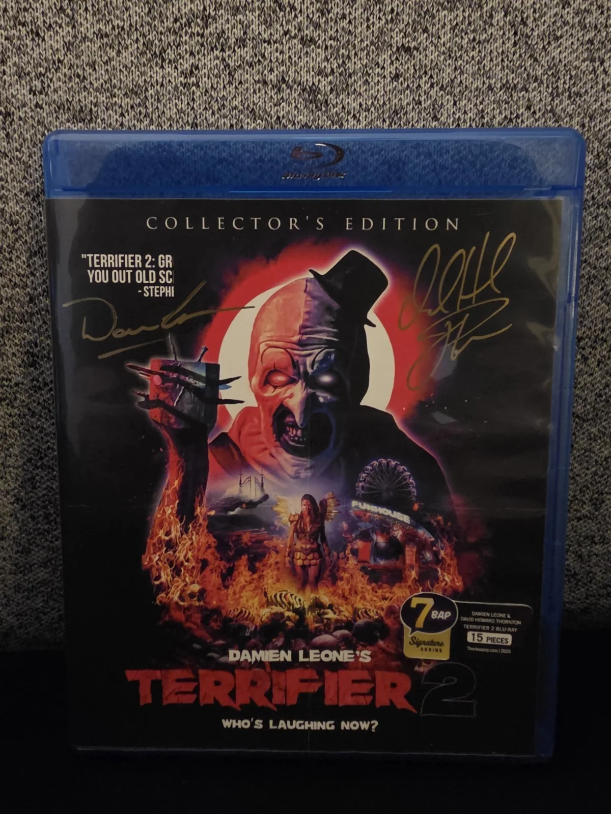 David Howard Thornton, Damen Leone — Terrifier 2 Signed Blu-ray Damen Leone/David Howard Thornton JSA/7bap LE 1/15!, image 2