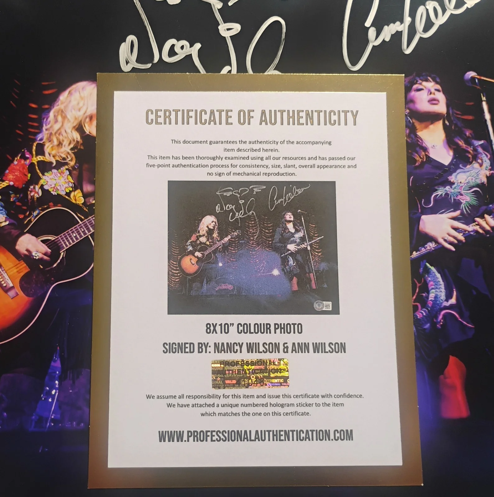 Nancy & Ann Wilson Hand Signed Autograph 8x10 Photo COA Heart NO US TARIFFS, изображение 5