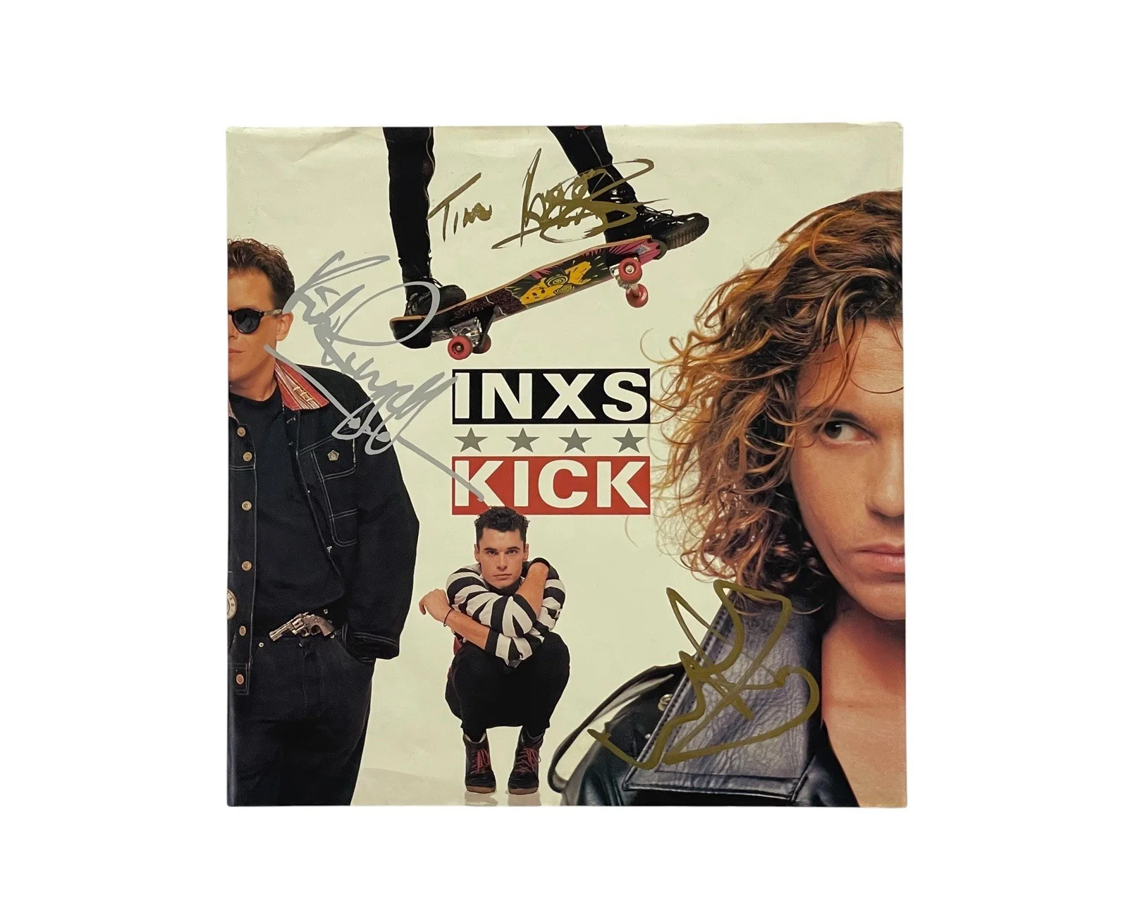 INXS Autographed Kick Poster Michael Hutchence Tim Farriss Kirk Pengilly Signed, image 4