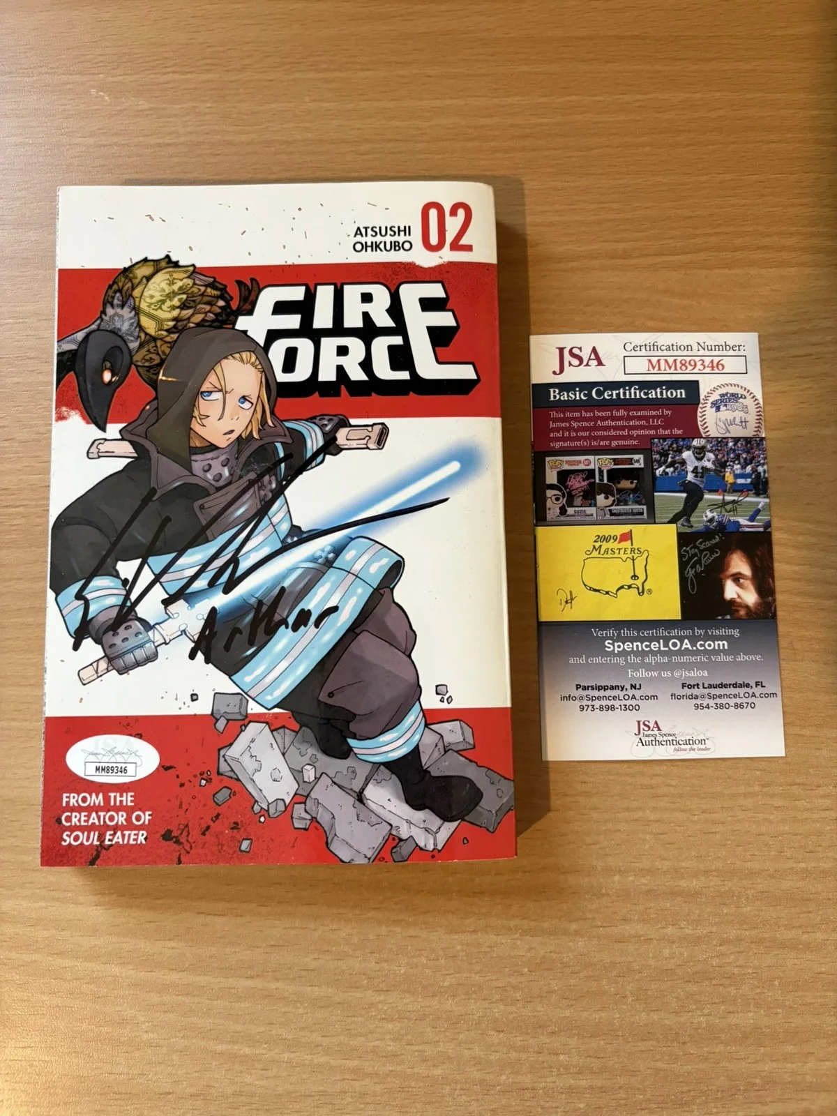 Eric Vale — Fire Force Manga Signed Arthur Eric Vale Anime Autograph Book JSA COA 346, image 3