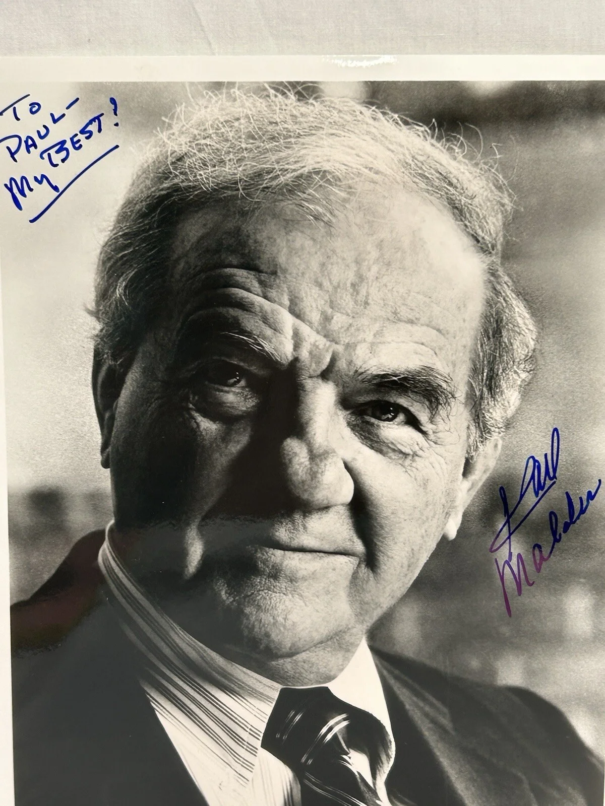 Karl Malden — Karl Malden Signed B/W 8x10 Picture Personalized, image 2
