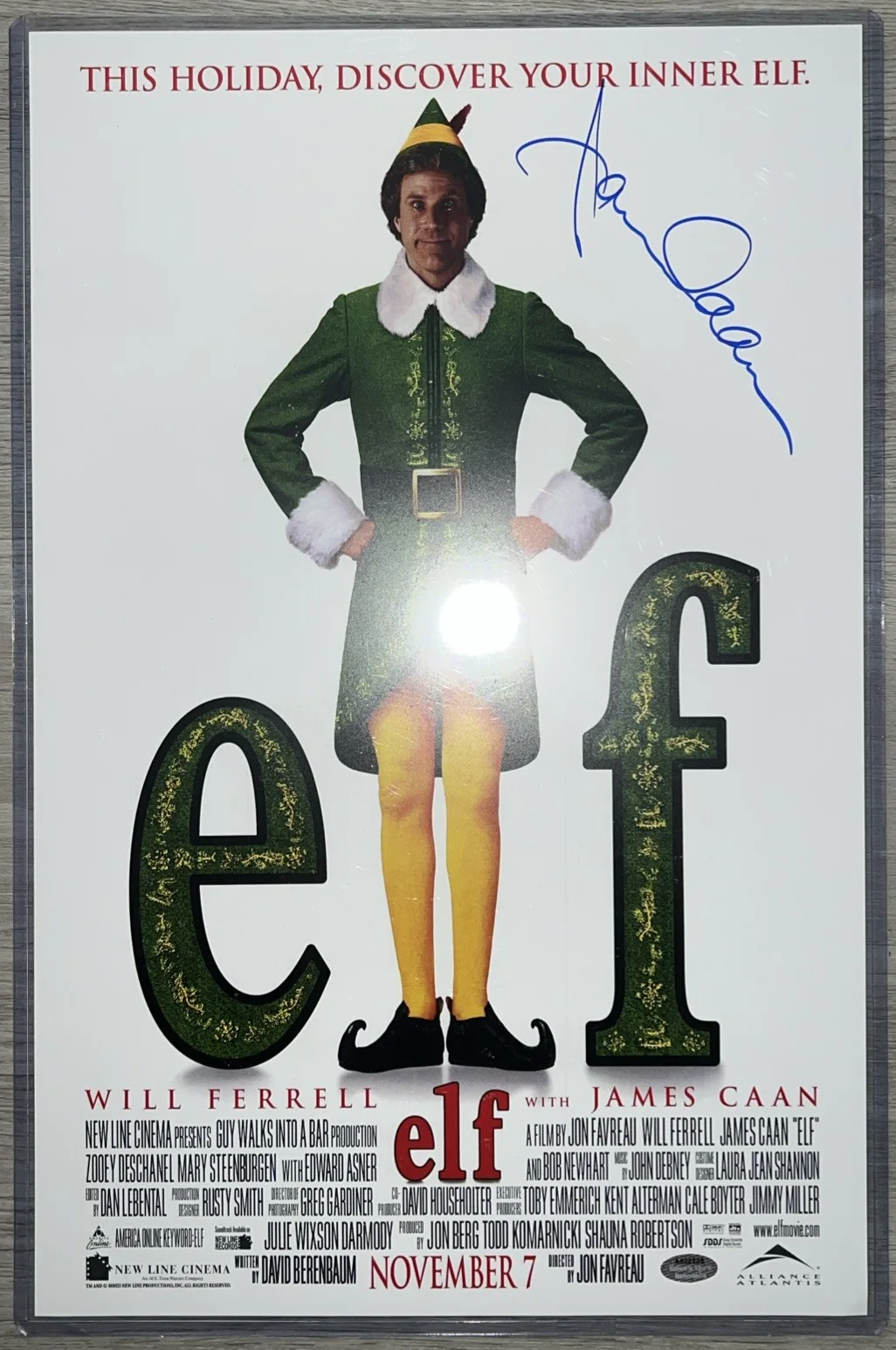 James Caan — James Caan Signed 'Elf' 11x17 Movie Poster (Schwartz Sports Authentic)