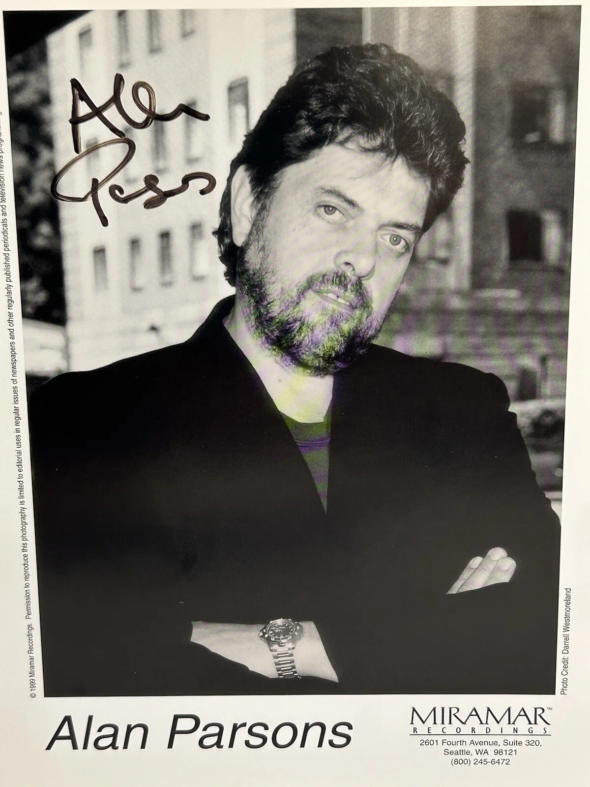 Alan Parsons — Alan Parsons Musician Audio Engineer Signed B/W 8x10 Picture, изображение 2