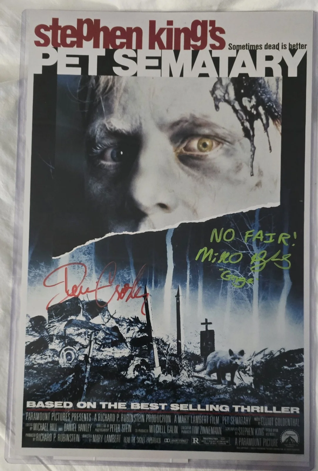 Denise Crosby and Miko Hughes — DENISE CROSBY and MIKO HUGHES SIGNED PET SEMETARY PHOTO 11x17 Poster JSA