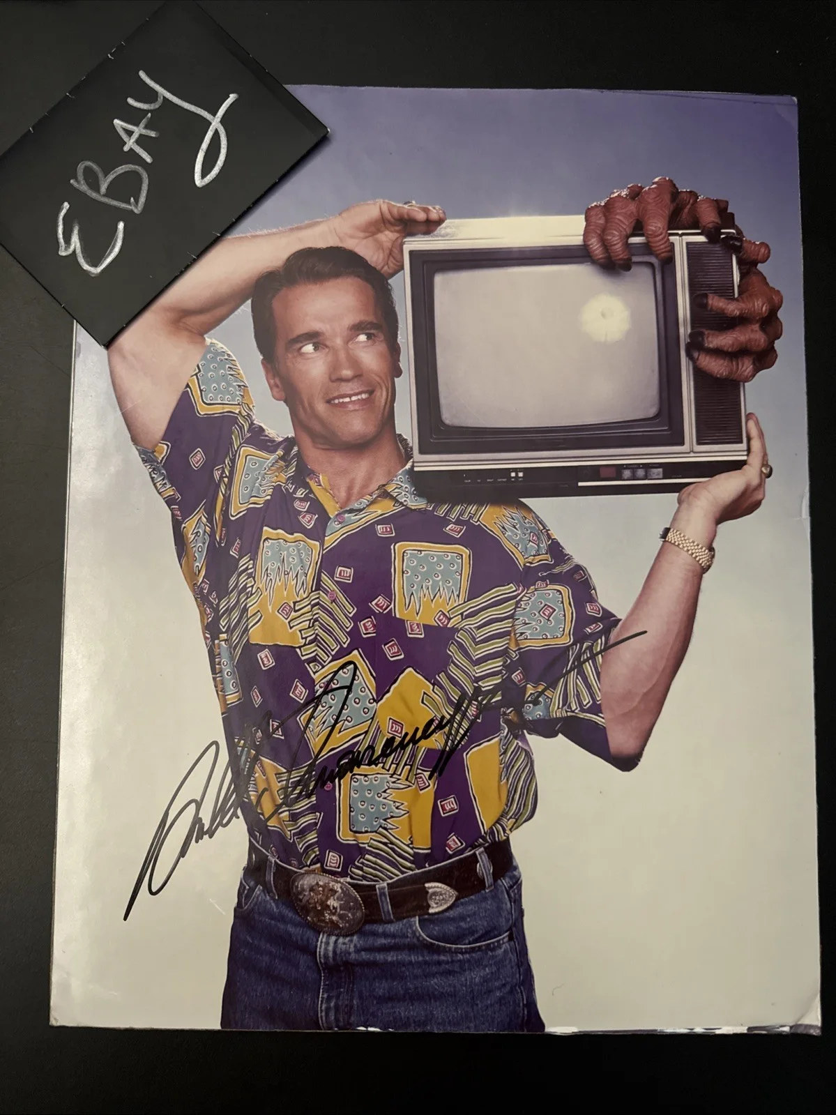 Arnold Schwarzenegger Oversized 11x14 Signed Photo COA Rare TV GUIDE COVER Promo, image 2