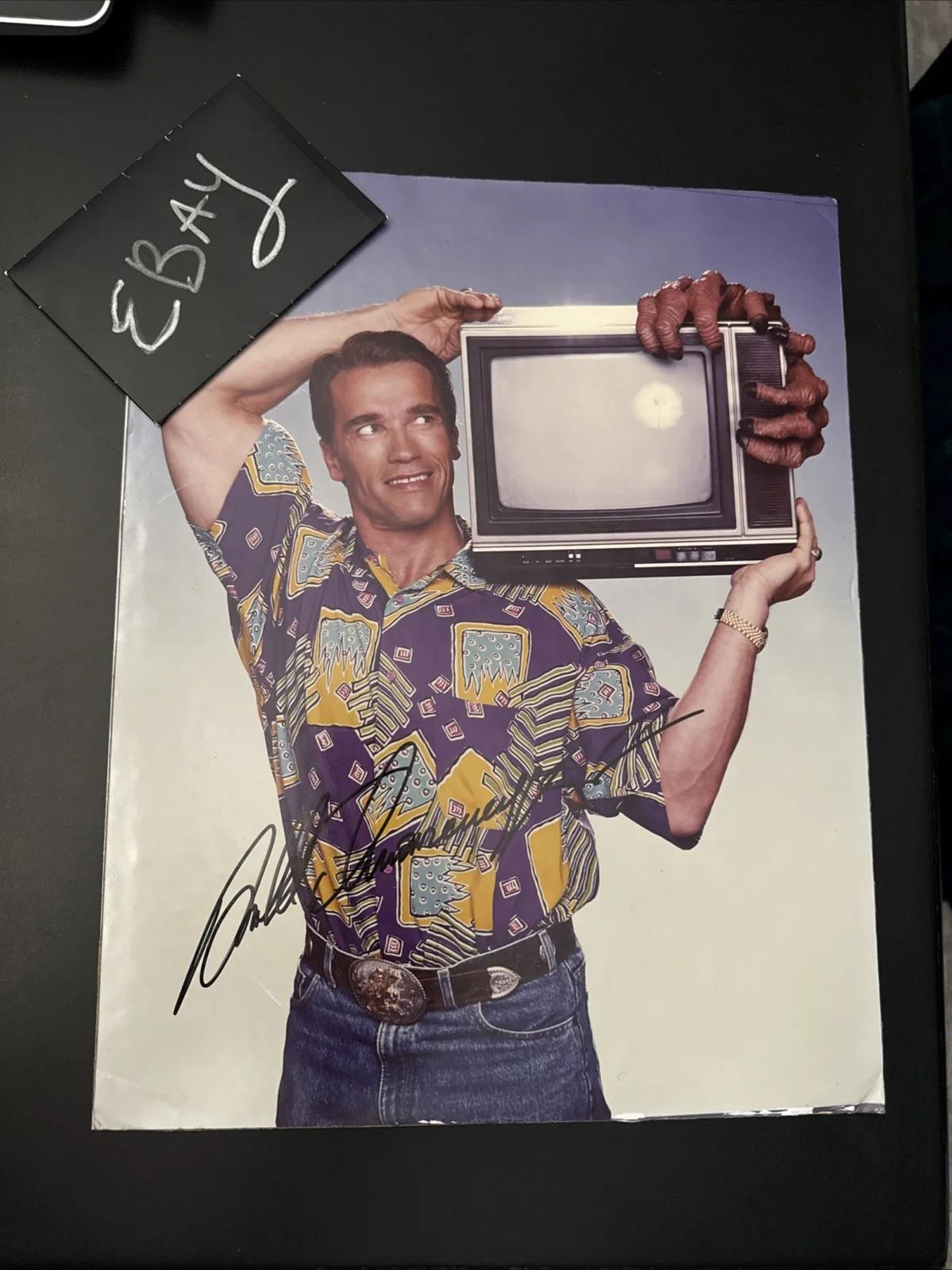 Arnold Schwarzenegger Oversized 11x14 Signed Photo COA Rare TV GUIDE COVER Promo, image 3