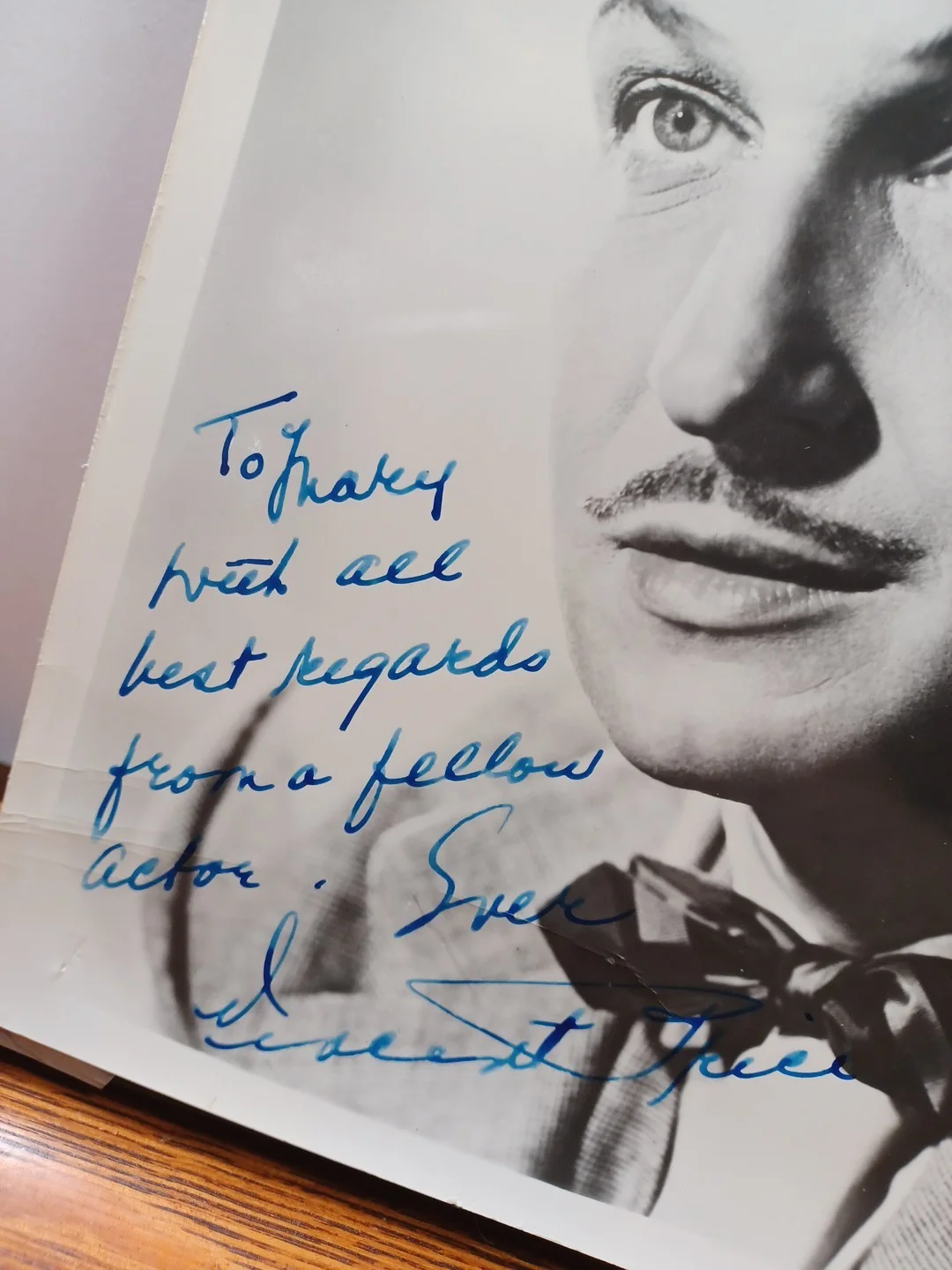 1950's Hand Signed Autographed Vincent Prince 8" x 10 " Photo JRR51, image 2