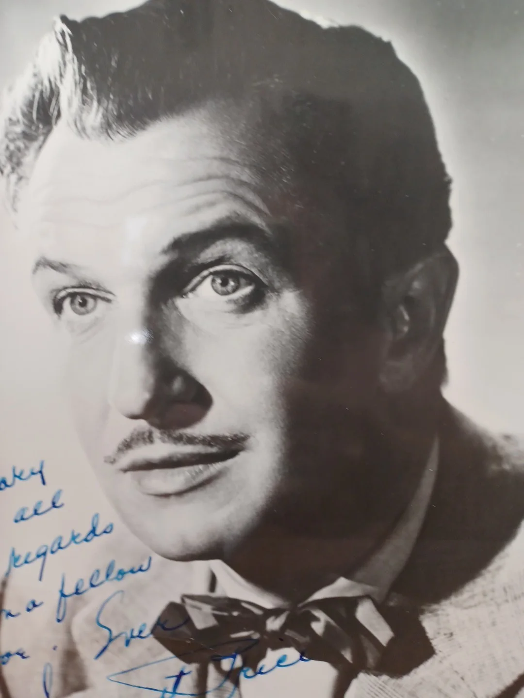 1950's Hand Signed Autographed Vincent Prince 8" x 10 " Photo JRR51, image 3