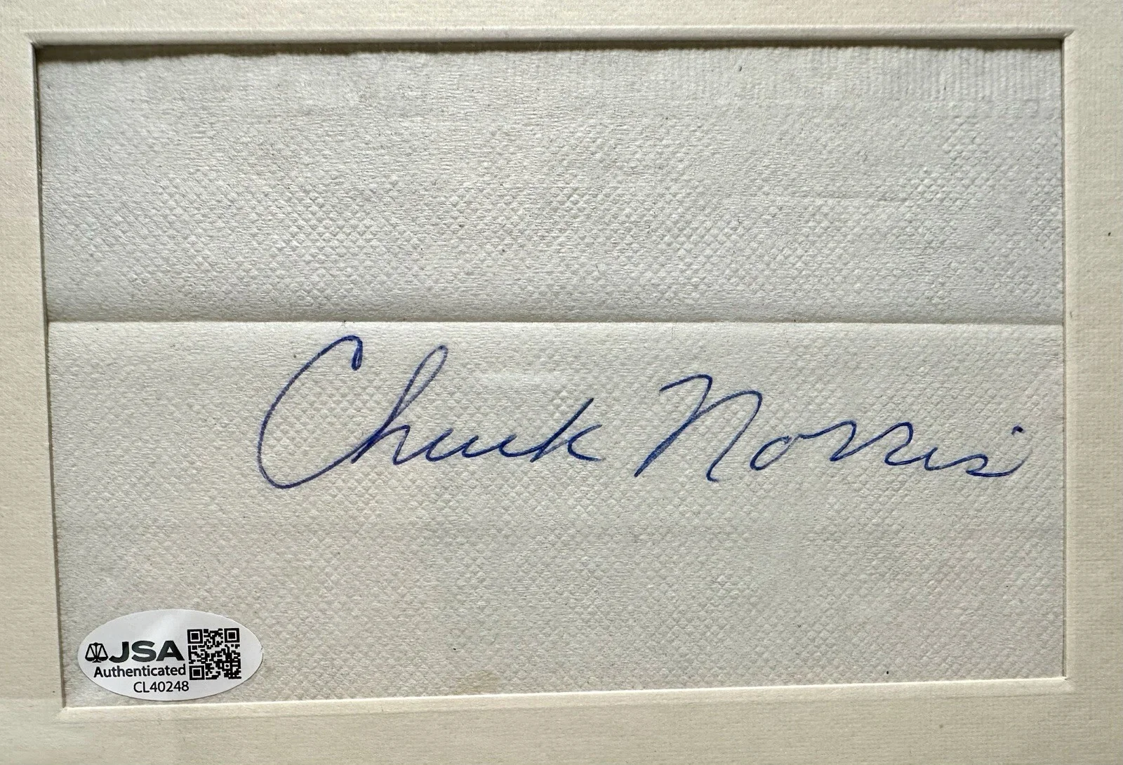 Chuck Norris — CHUCK NORRIS Hand-Signed Autograph - JSA Certified Framed Display, image 2