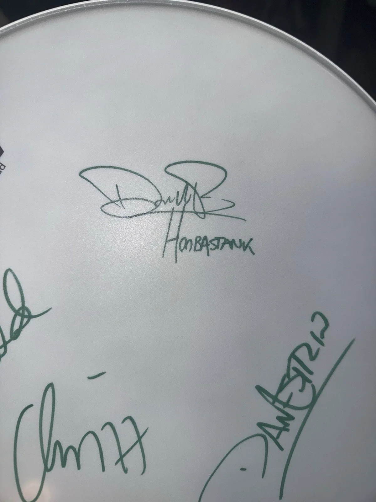 Hoobastank Autographed Drum Head, image 2