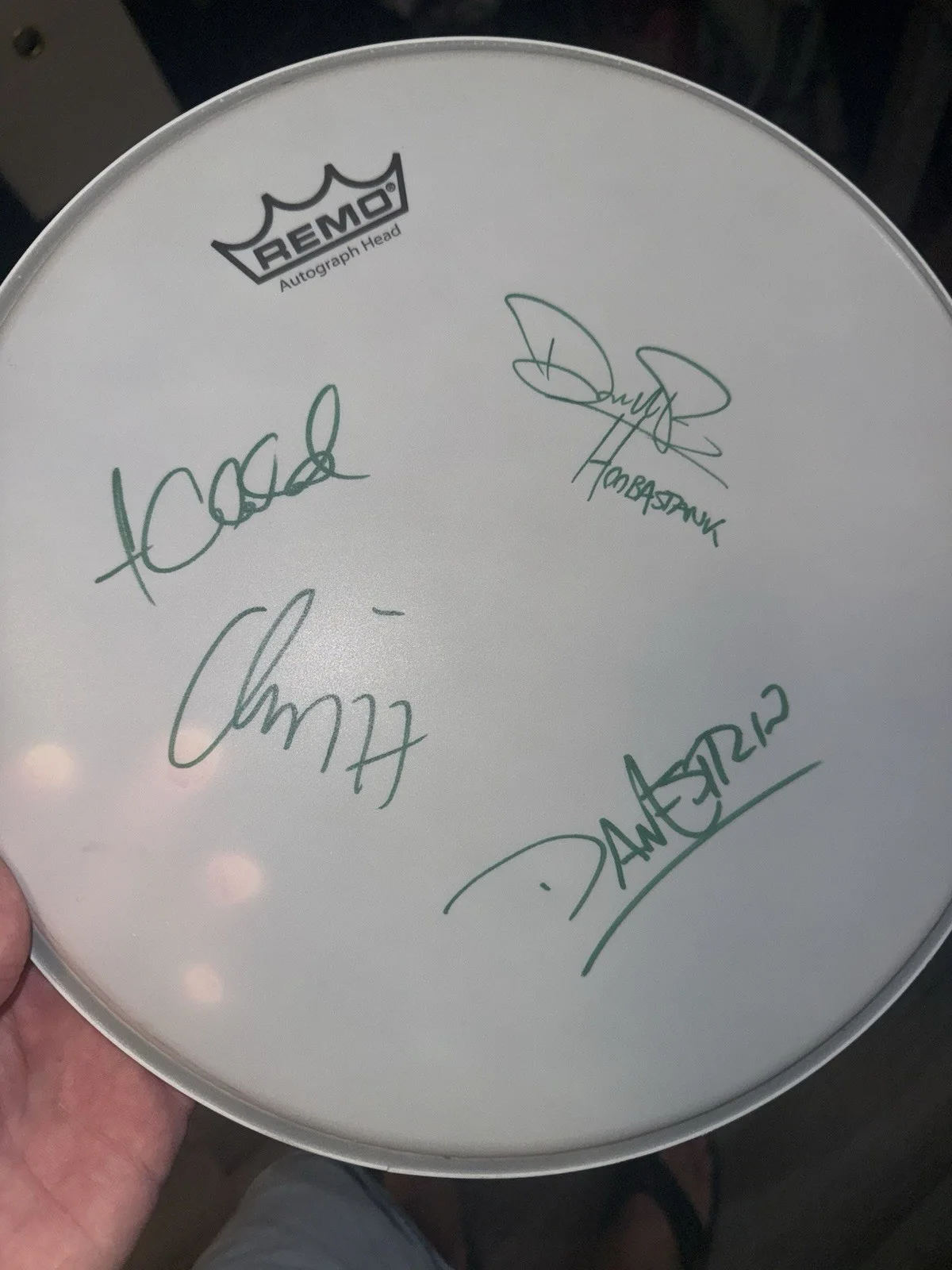 Hoobastank Autographed Drum Head, image 3