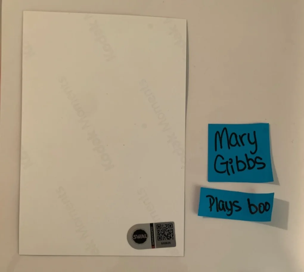 Mary Gibbs — Mary Gibbs BOO Signed Autographed 6x4 in. Monsters Inc, Photo Inscribed "Kitty!”, изображение 3