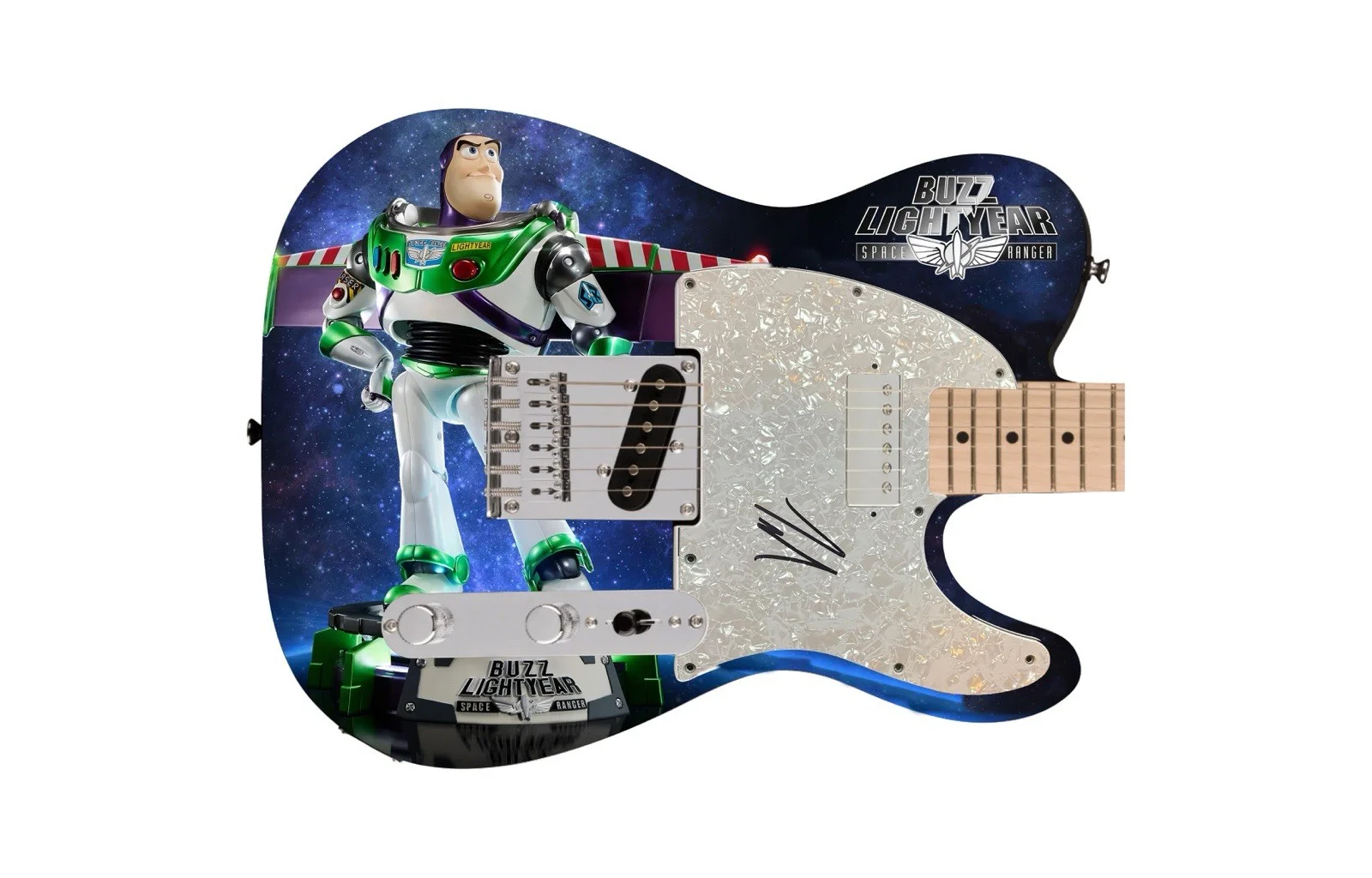 Tim Allen Signed Custom Buzz Lightyear Toy Story Graphic Telecaster Guitar Rare, image 2