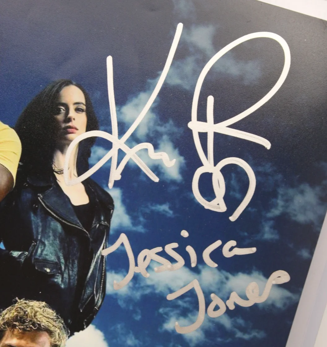 Charlie Cox, Krysten Ritter, Mike Colter, Finn Jones — The Defenders Quad Signed 12x18 Photo Cast Inscriptions Cox Ritter Colter Jones, изображение 3