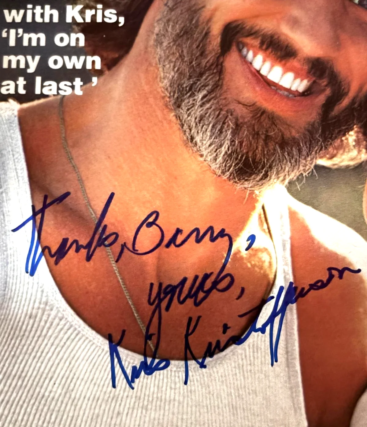 Kris Kristofferson, Ali MacGraw — KRIS KRISTOFFERSON & ALI MACGRAW SIGNED AUTOGRAPHED PEOPLE MAGAZINE COVER PSA, image 3