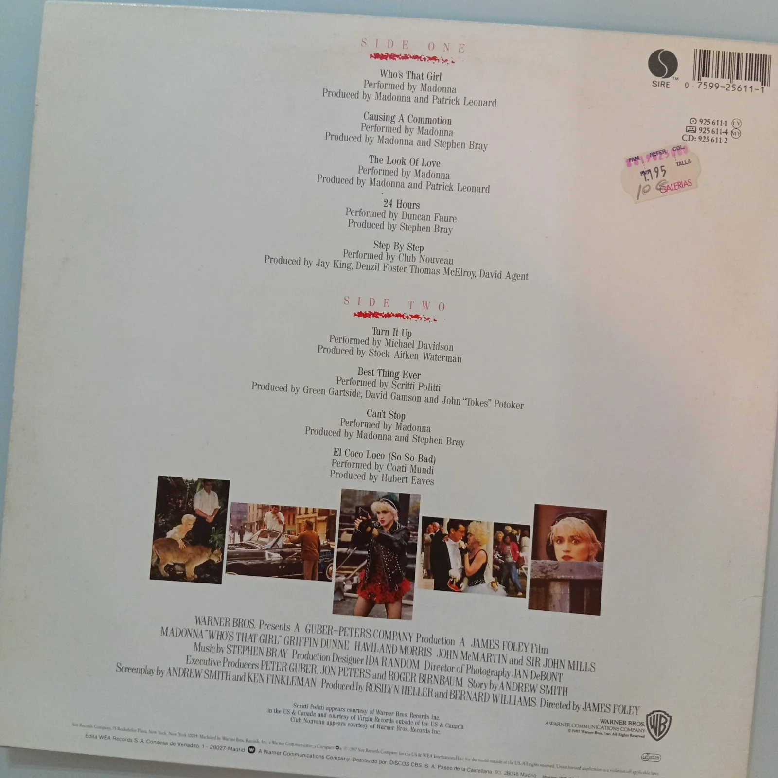 MADONNA Signed Who's That Girl Vinyl Record Cover With COA, image 2