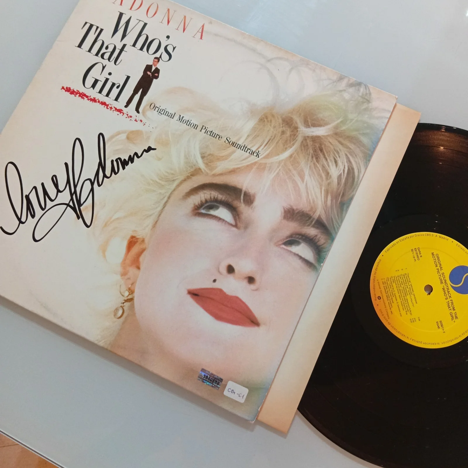 MADONNA Signed Who's That Girl Vinyl Record Cover With COA, image 3