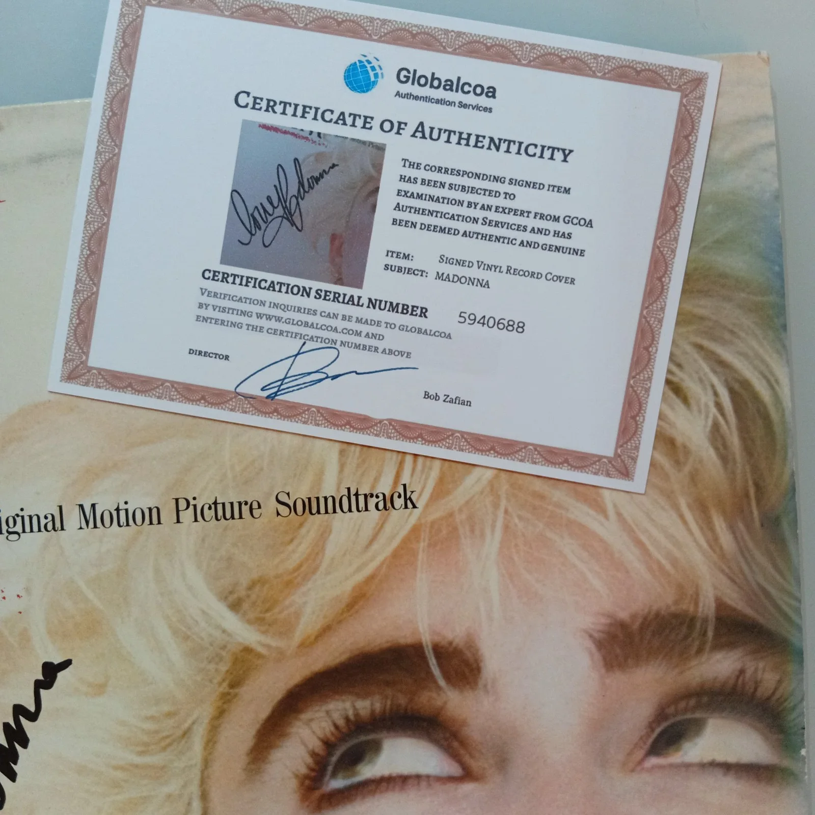MADONNA Signed Who's That Girl Vinyl Record Cover With COA, image 5