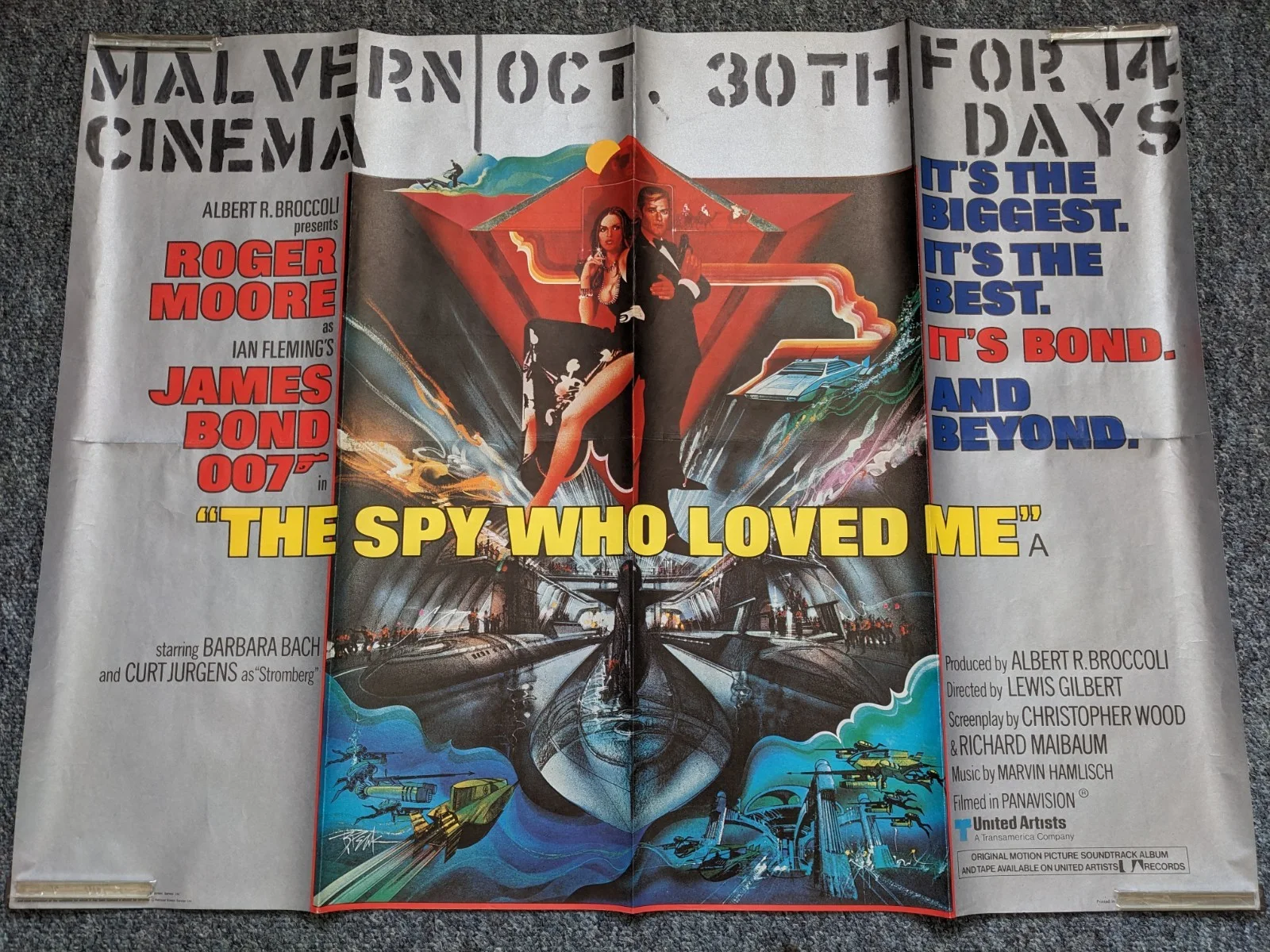 JAMES BOND THE SPY WHO LOVED ME Original Quad Poster., изображение 2