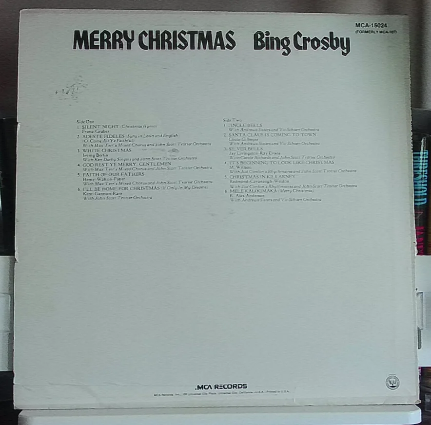BING CROSBY signed Merry Christmas 1955 LP MCA 15024 VG/VG+, изображение 2