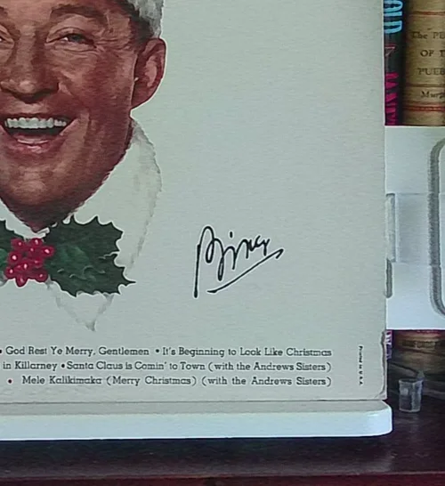 BING CROSBY signed Merry Christmas 1955 LP MCA 15024 VG/VG+, изображение 4