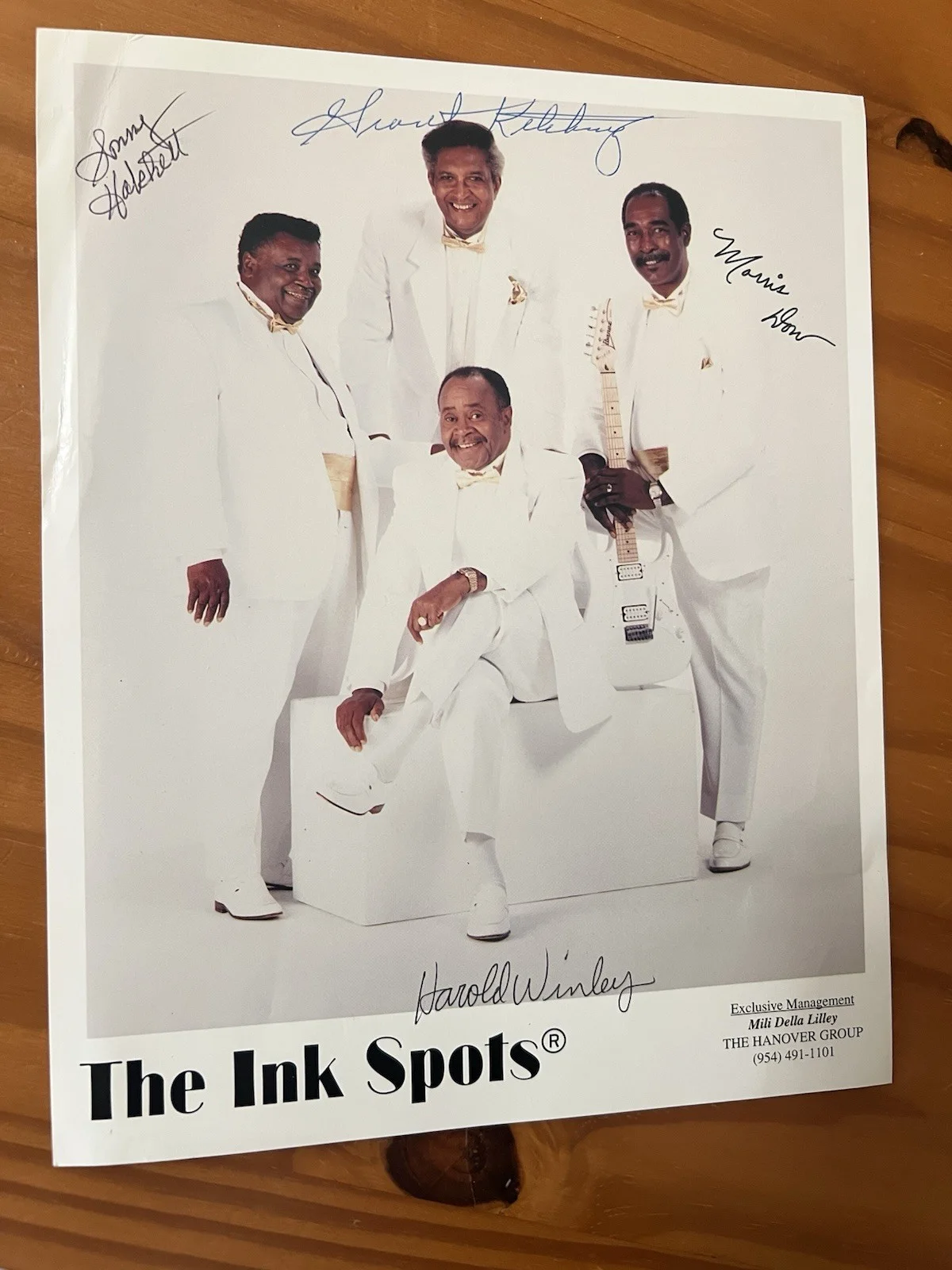 The Ink Spots Autographed Signed Group Photo 8x10 The Hanover Group, изображение 2