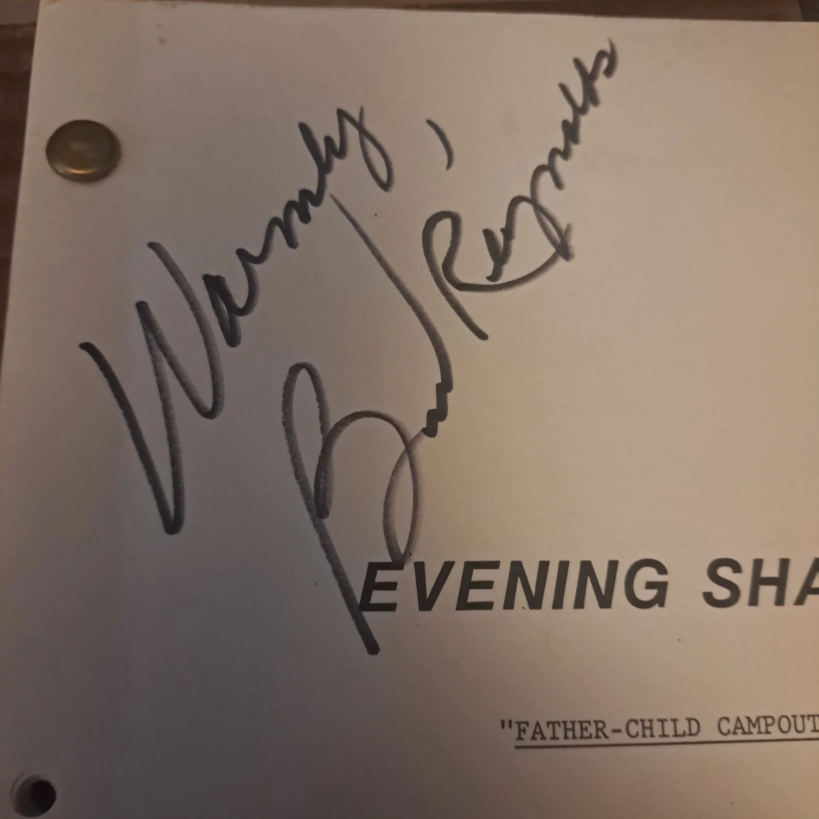 Burt Reynolds — Burt Reynolds Autograph Signed Evening Shade Script, image 2