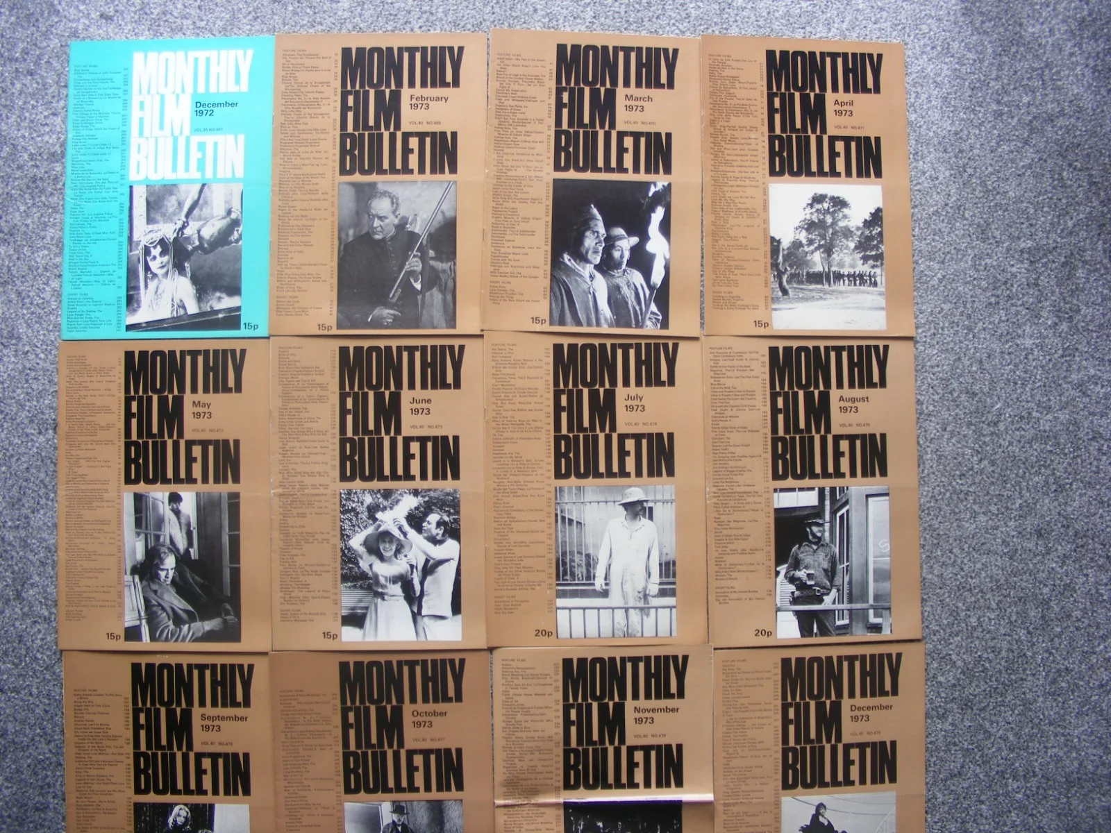 vintage 1973 british film institute magazines; missing jan otherwise full set, image 2