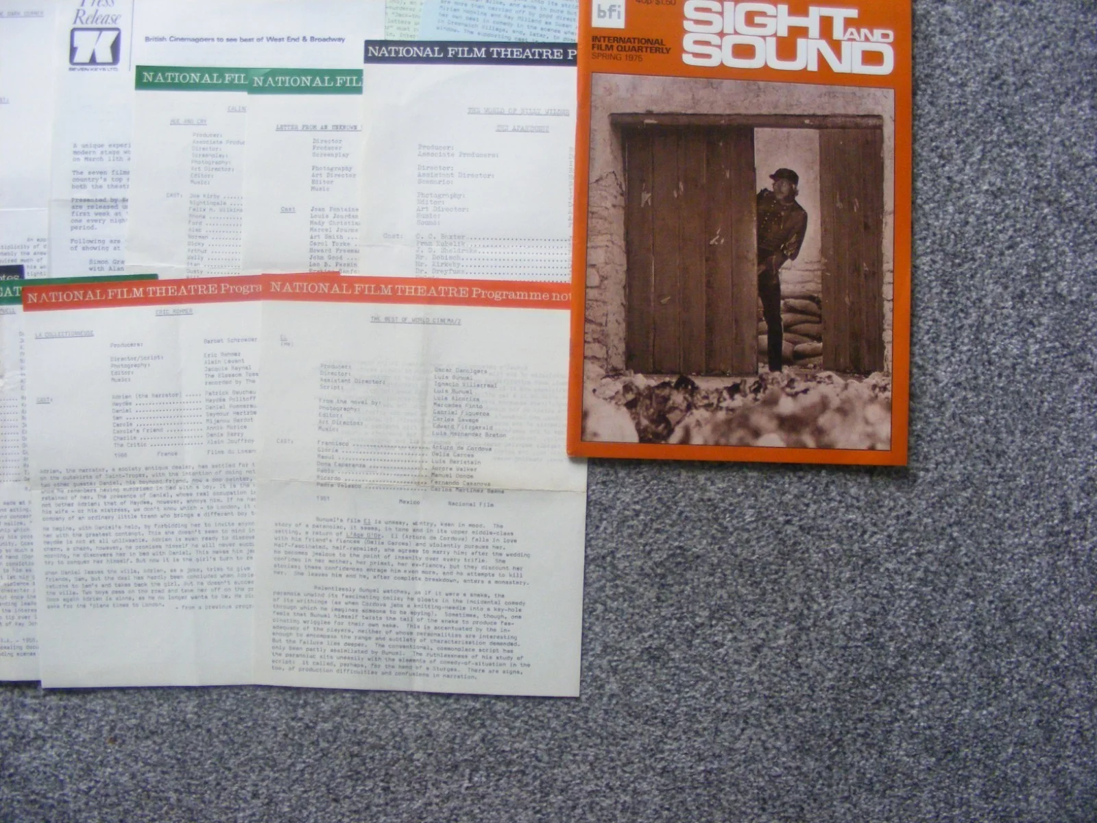 vintage 1970s national film theatre programme notes, papers and mag, изображение 4