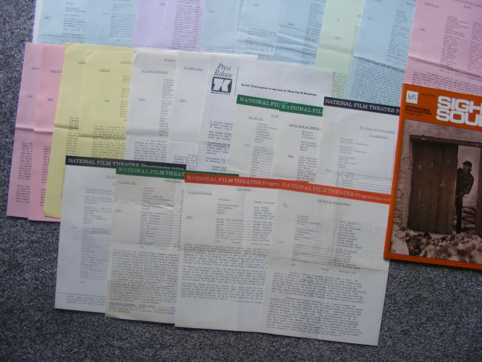 vintage 1970s national film theatre programme notes, papers and mag, изображение 5