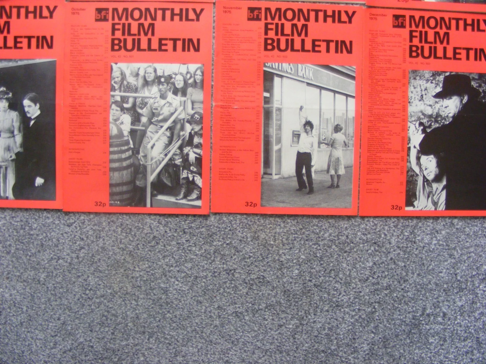 vintage 1975 british film institute magazines; full set for the year, incl jaws, изображение 4