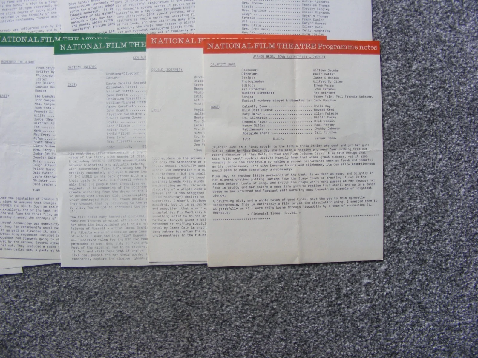 vintage 1970s national film theatre programme notes; calamity jane, spellbound e, image 4
