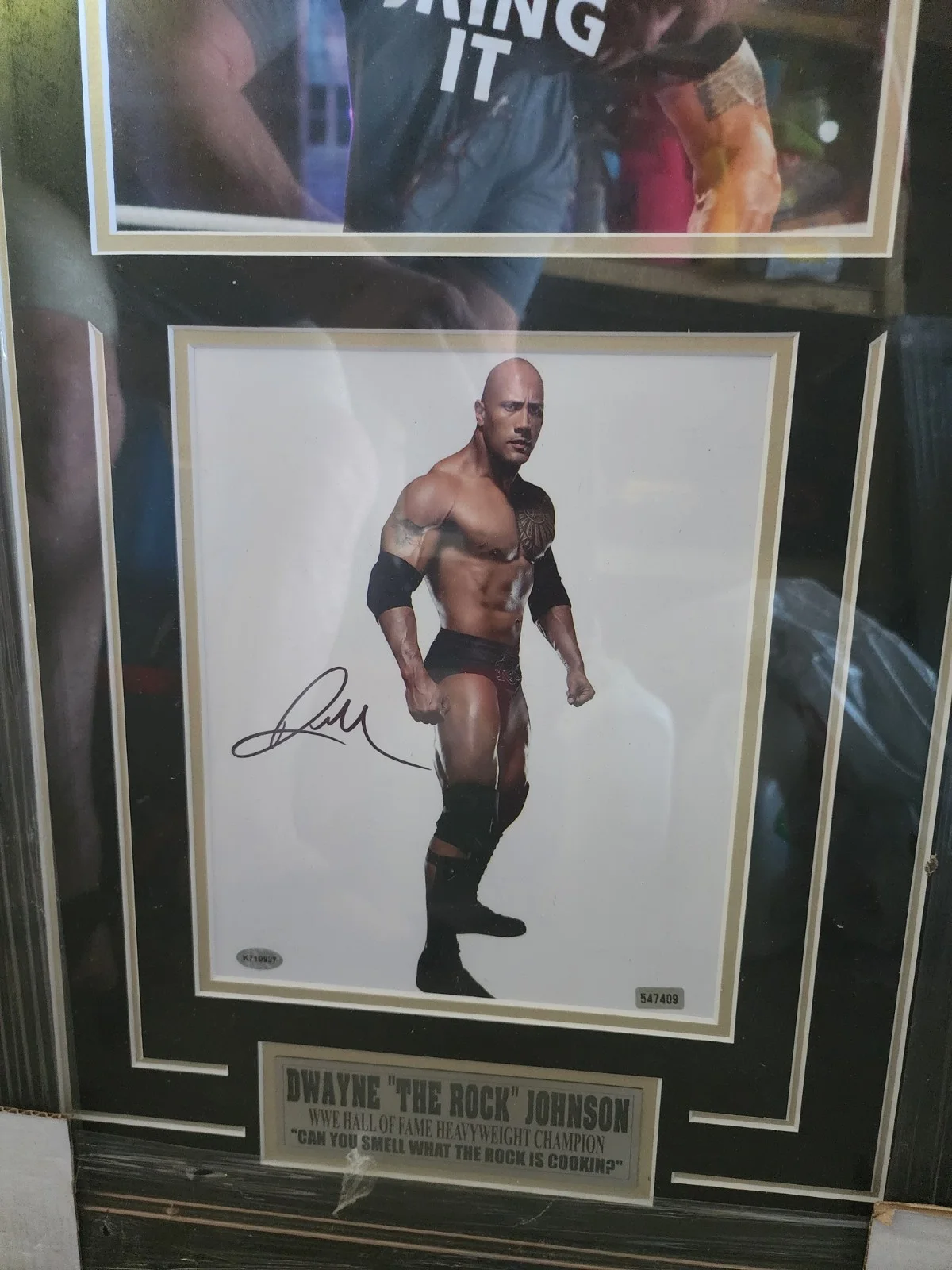 Dwayne, the rock johnson signed eight by ten black and white photo Framed, изображение 2