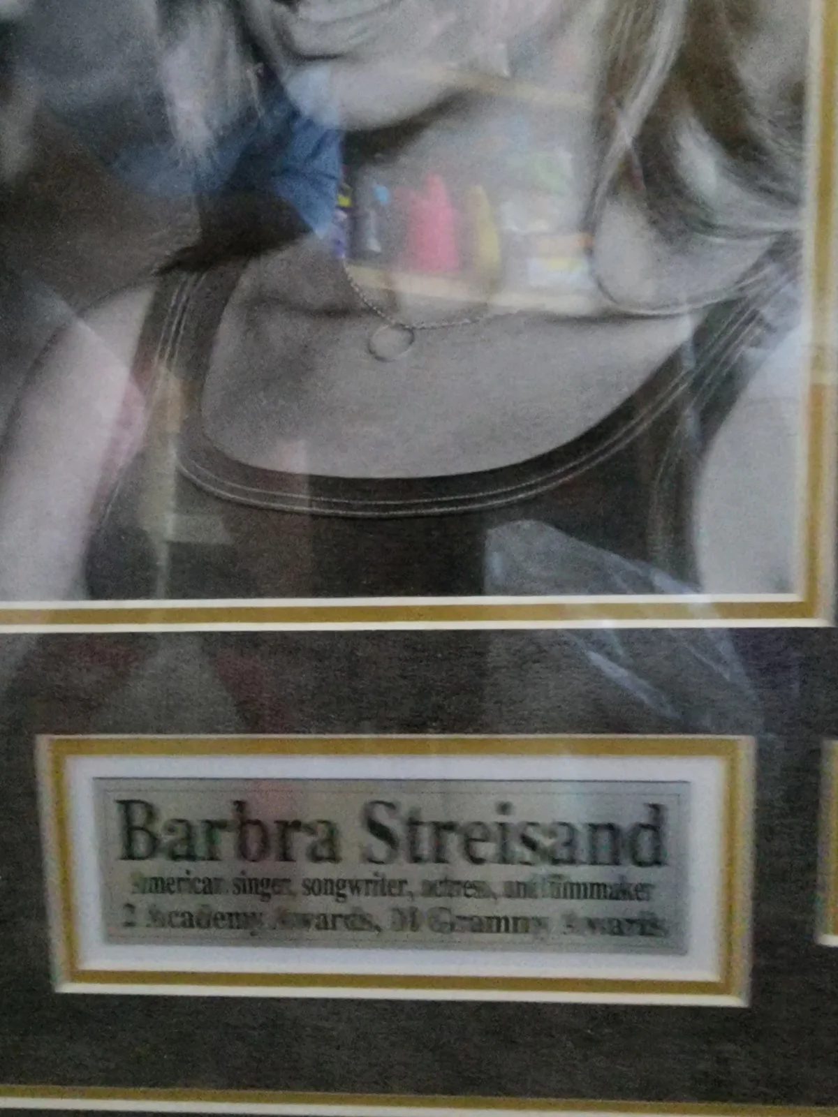 Barbara streisand signed c d cover deluxe framed, image 4