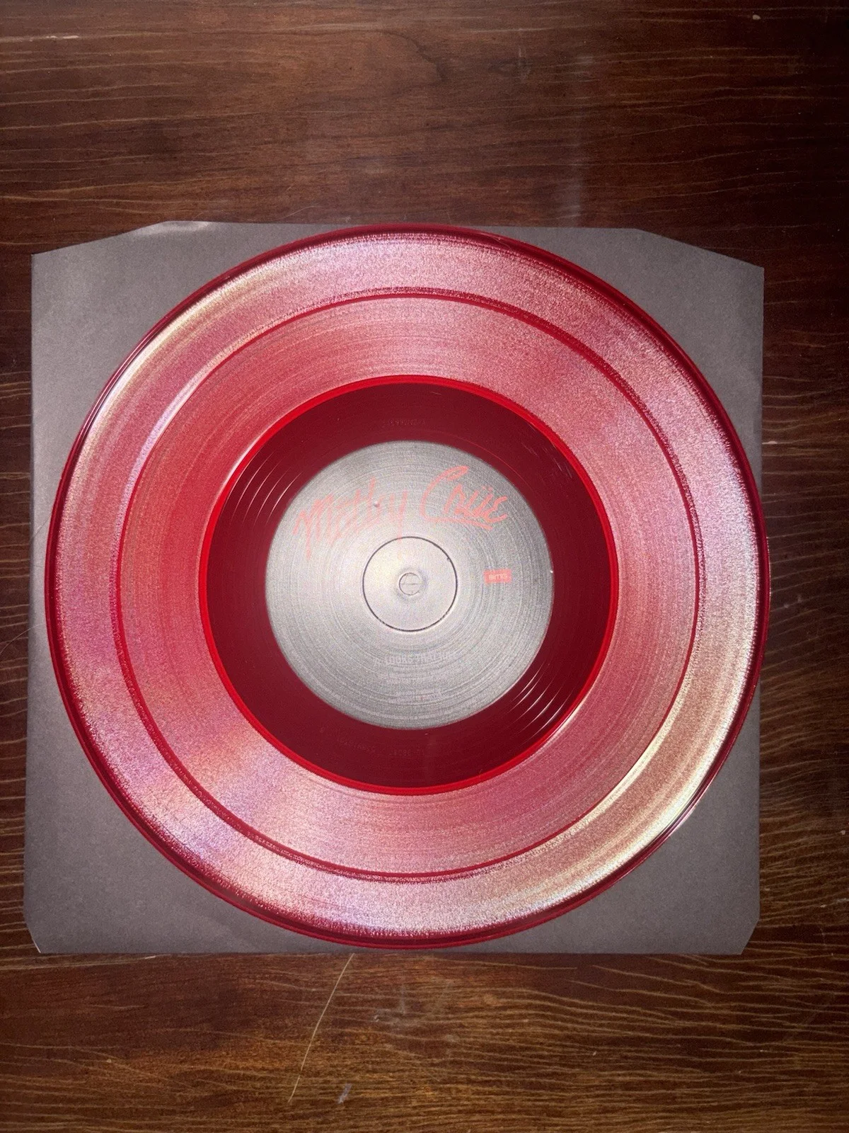 Mötley Crüe 45 RPM Red Vinyl Signed / Autographed by 3/4, Tommy Nikki Vince COA, изображение 4