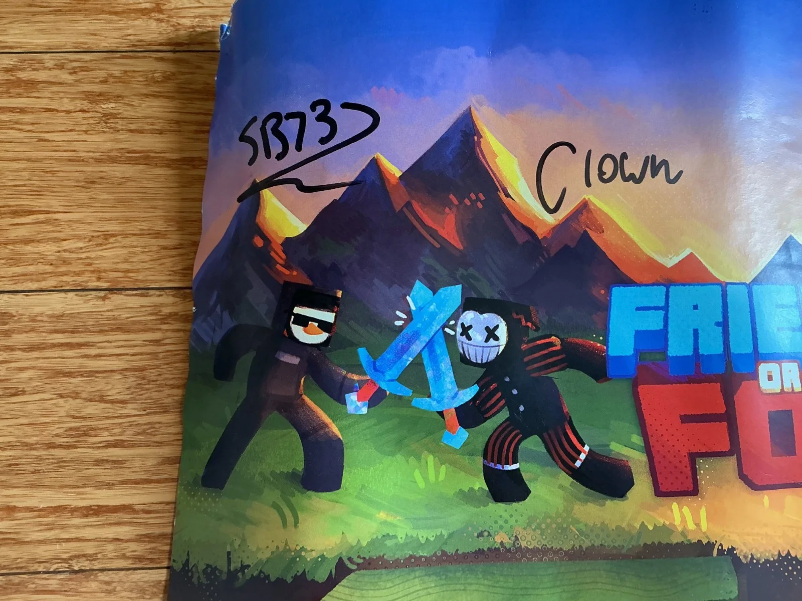 Sb737, ClownPierce, ash, mini — friend or foe poster Minecraft signed by sb737,clown,Ash & mini!Minecraft poster, изображение 2