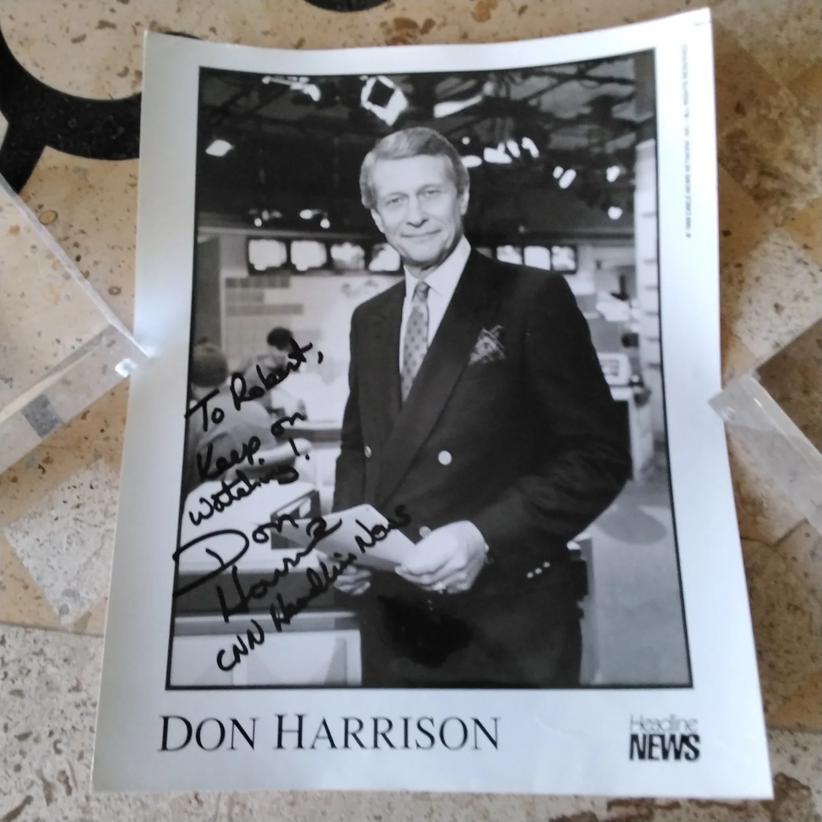 Don Harrison SIGNED 8x10 Photo TV Broadcaster Journalist News CNN, изображение 2